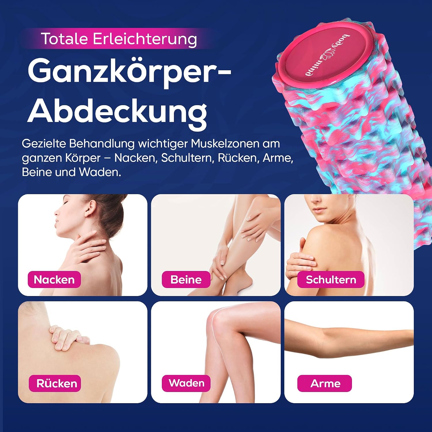 Body & Mind Faszienrolle – Massage-Rolle für Faszientraining