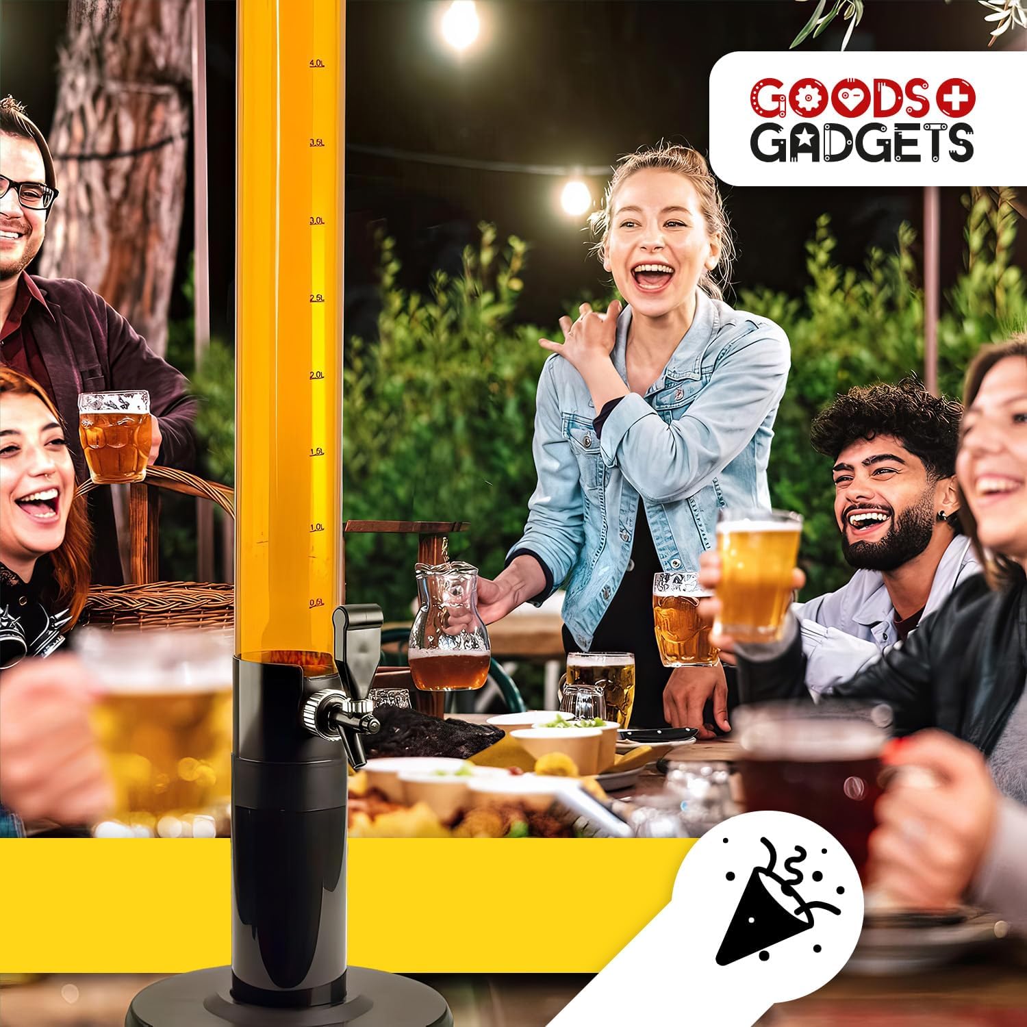Biersäule 3,5L – Party-Getränkespender mit Zapfhahn – Biertower