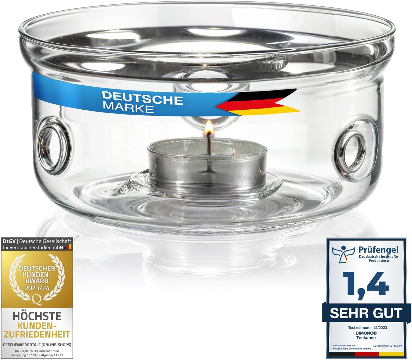 Dimono Teewärmer aus Borosilikatglas – Elegantes Stövchen