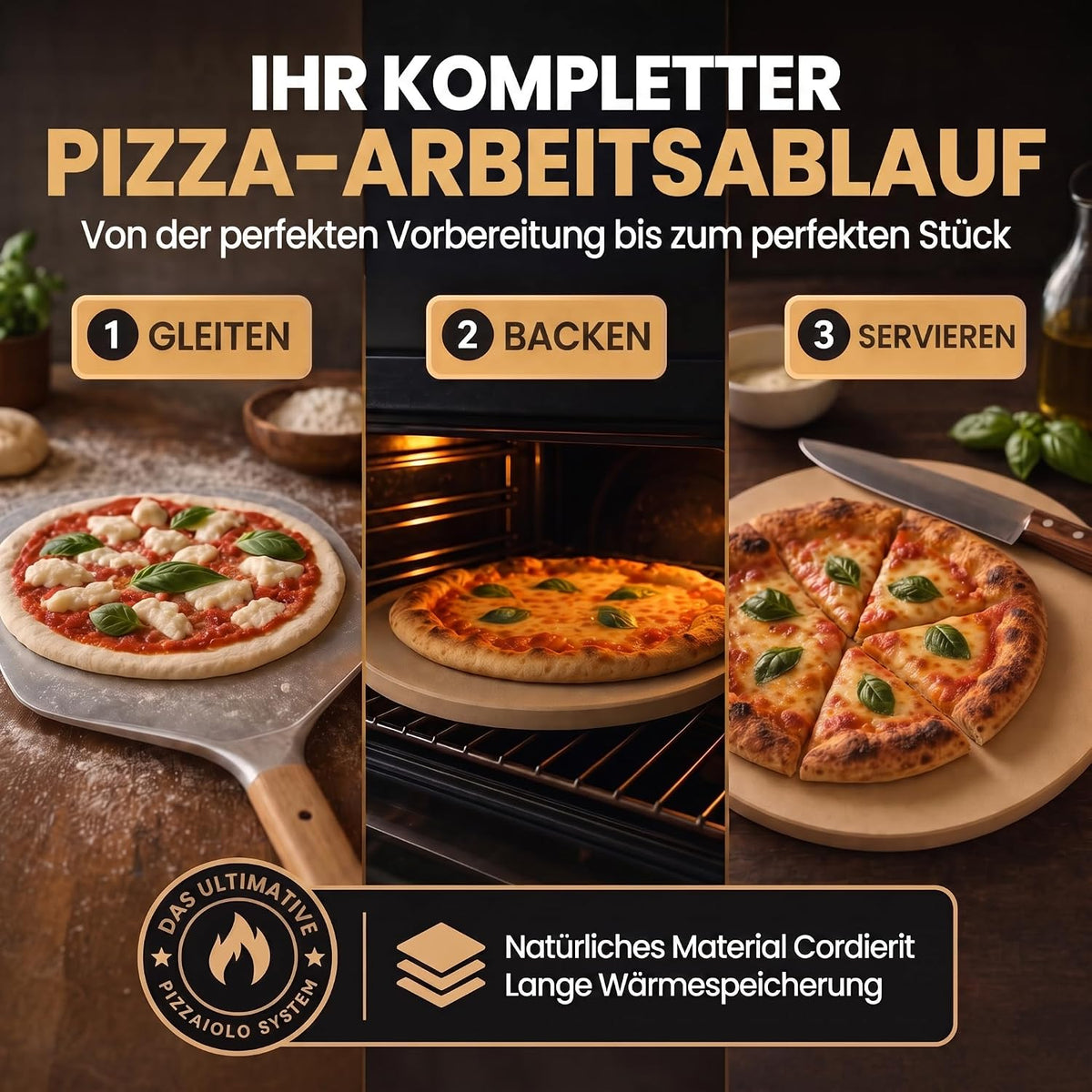 Pizzastein für Backofen & Gasgrill - Brotbackstein