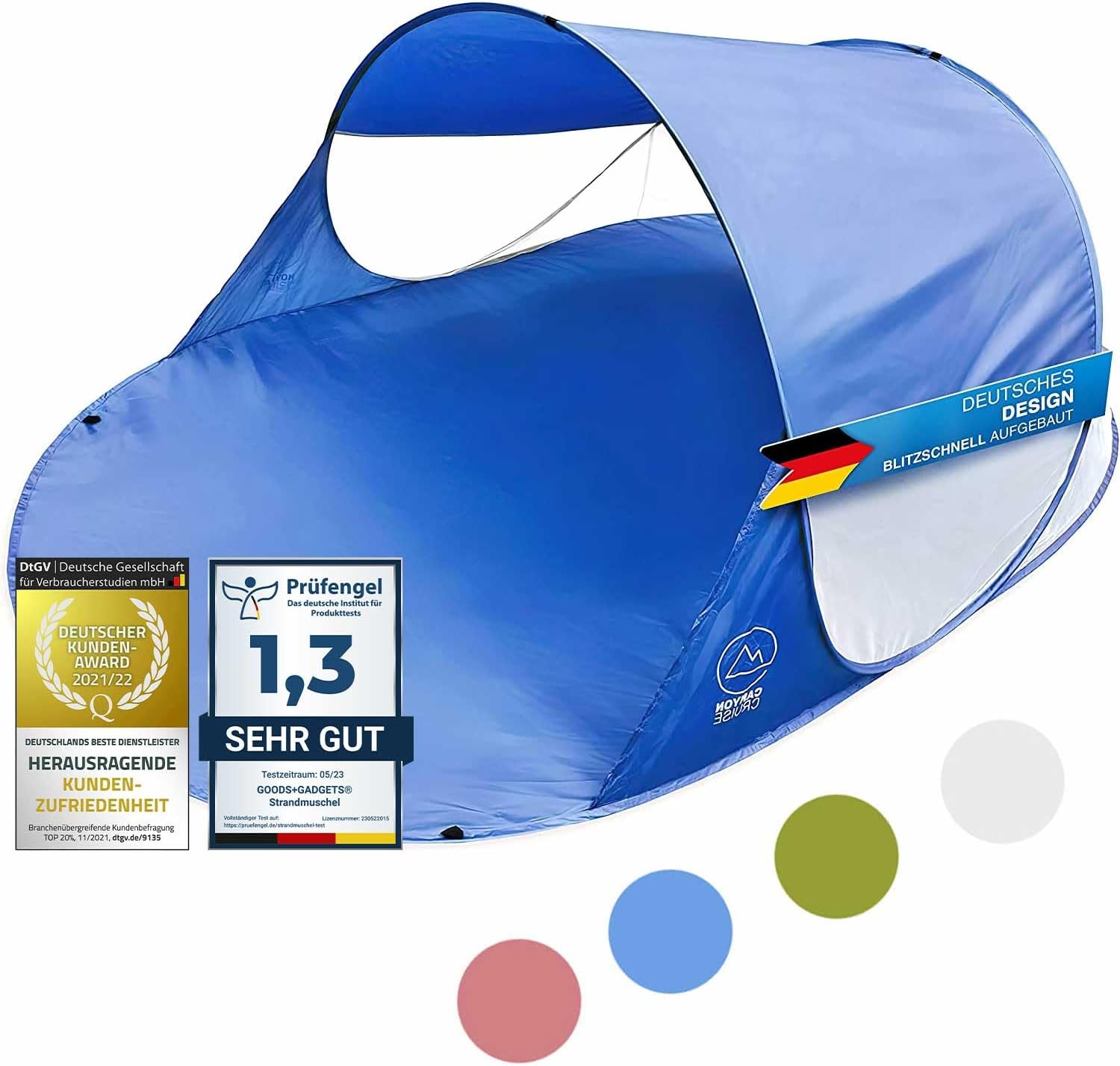Automatik-Wurfzelt Strandmuschel - UV-Schutz Pop-Up Strandzelt