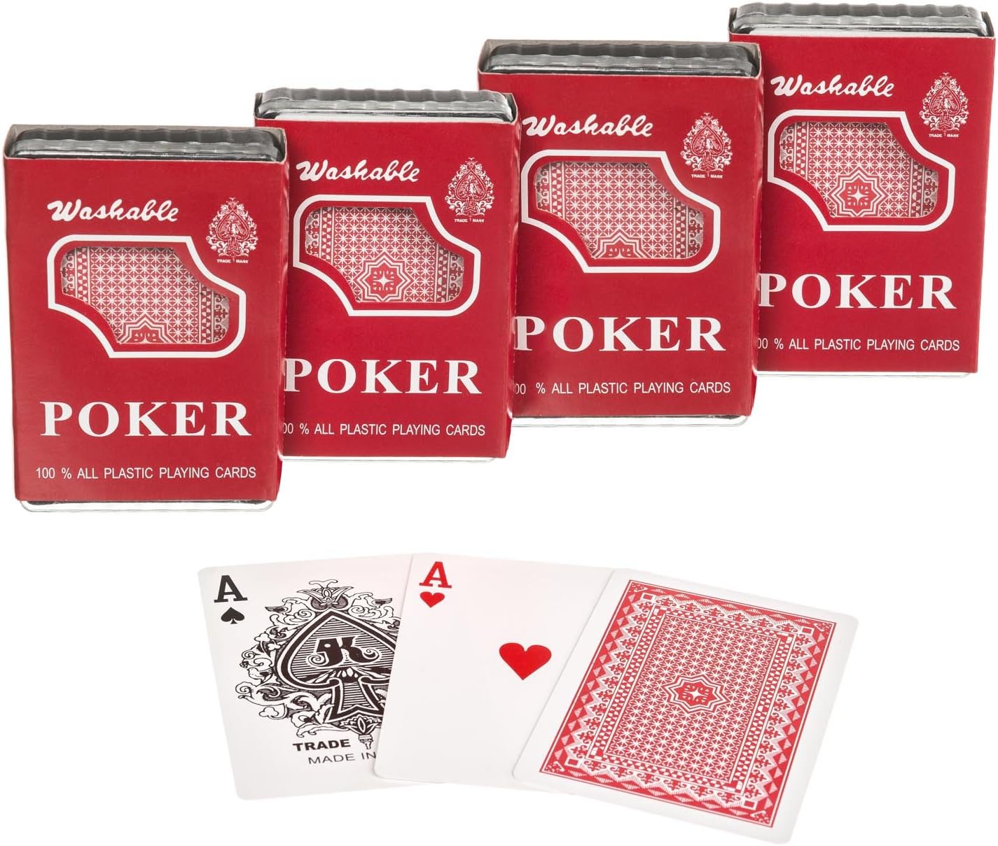 4er Set Profi Pokerkarten - 100% Kunststoff & Wasserfest