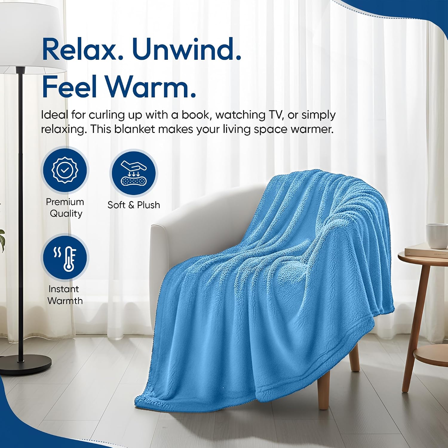 Feluna XXL Kuscheldecke 220x200 cm – Kuschelweiche Wohndecke Grau