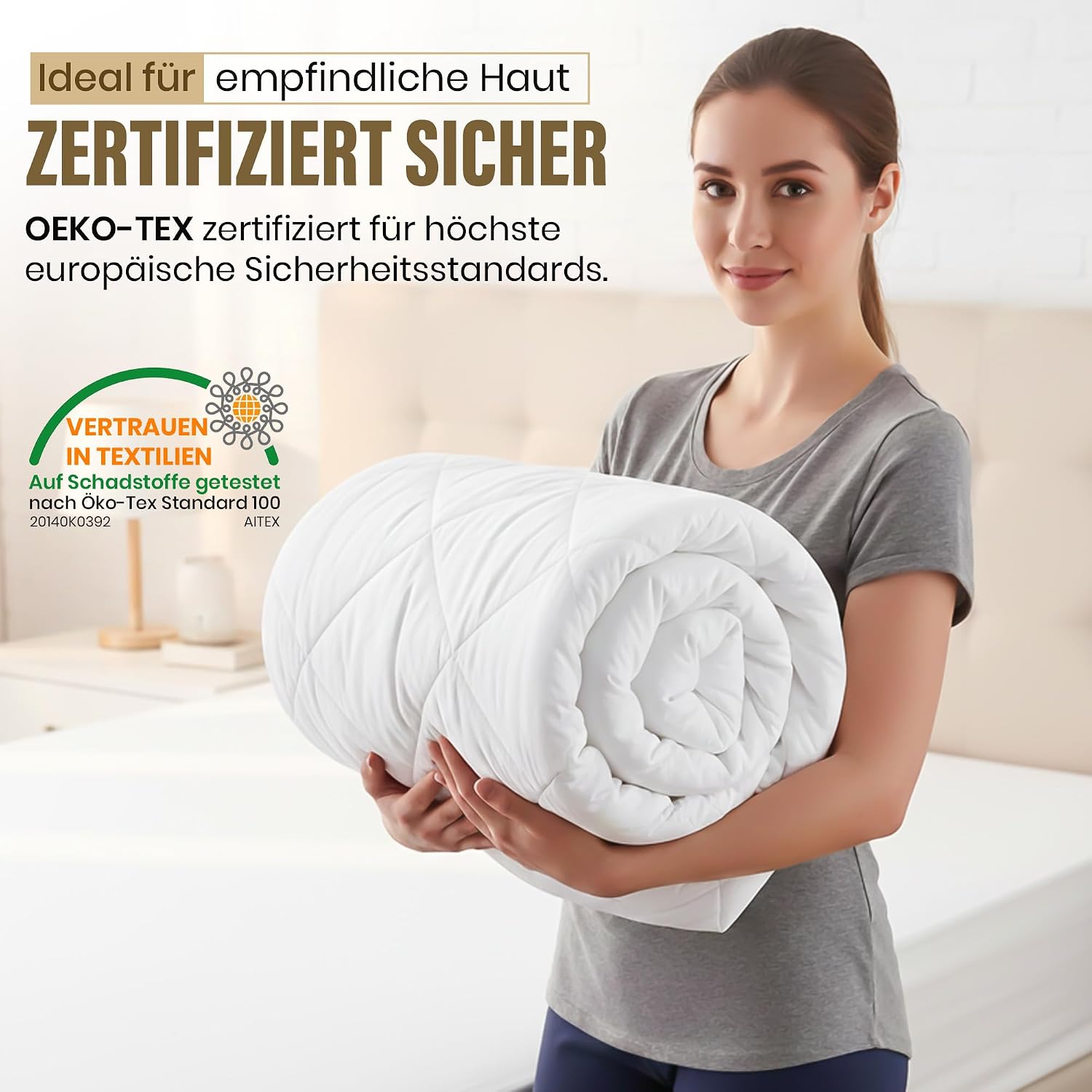 Hochwertige Kamelhaar-Ganzjahresdecke – Temperaturregulierend & weich