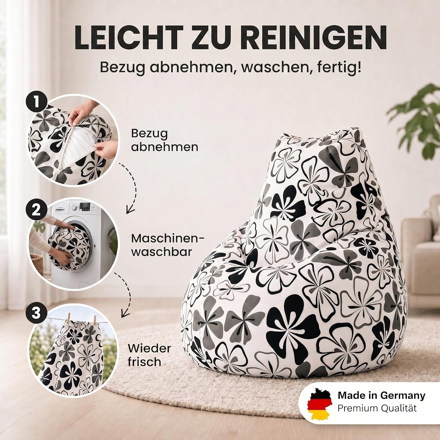 Smoothy Sitzsack Hawaii – XXL Beany Lounge Chair & Sitzkissen