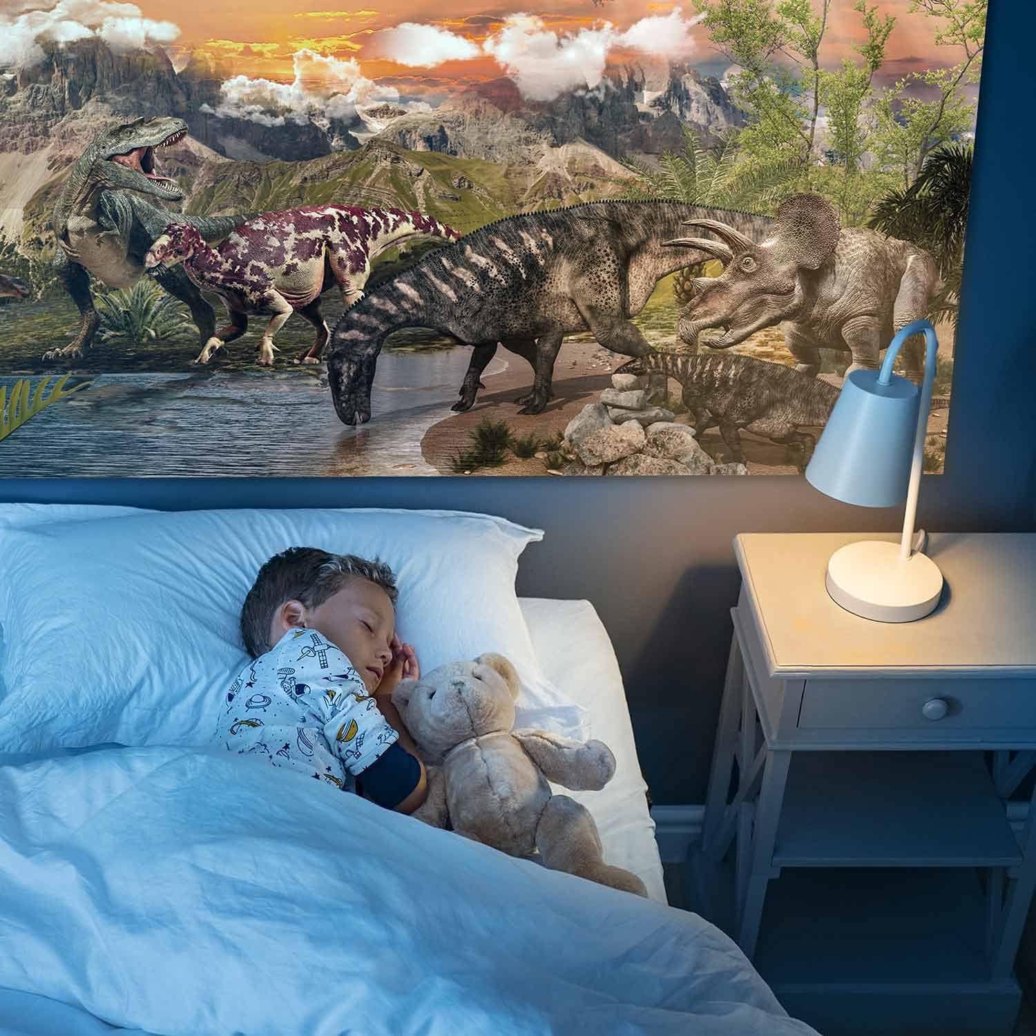 XXL Dinosaurier Poster 90x45cm - Premium Dino Wandbild für Kinder