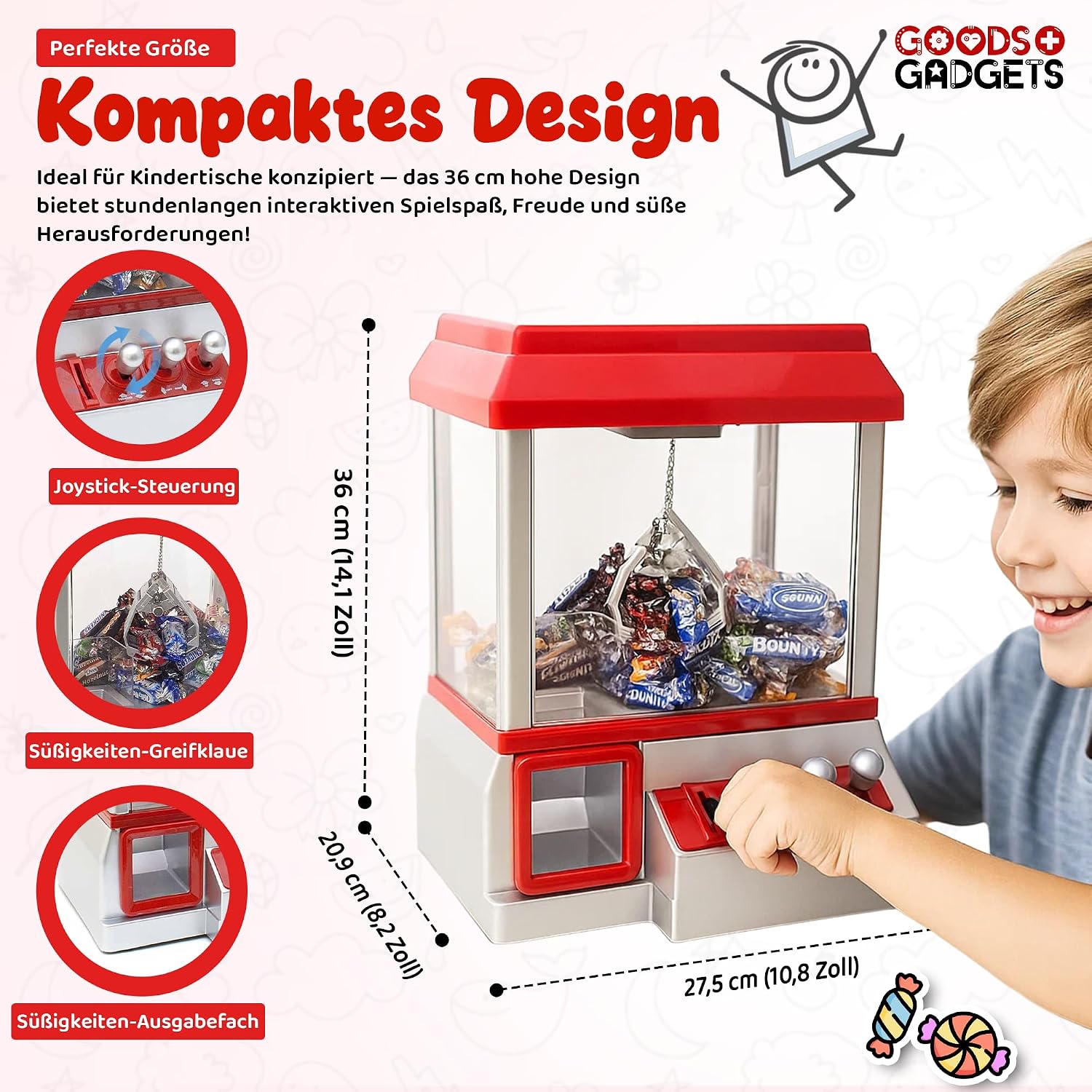 Candy Grabber Süßigkeiten Greifautomat – Arcade-Spielspaß für Kinder