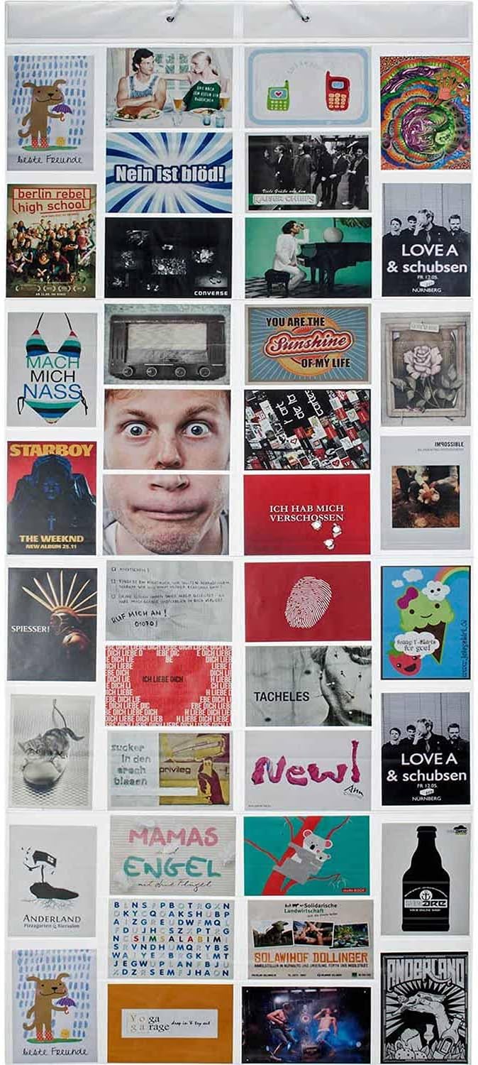 Fotovorhang für 40 Fotos – Transparente Bilderrahmen-Collage 150x55cm