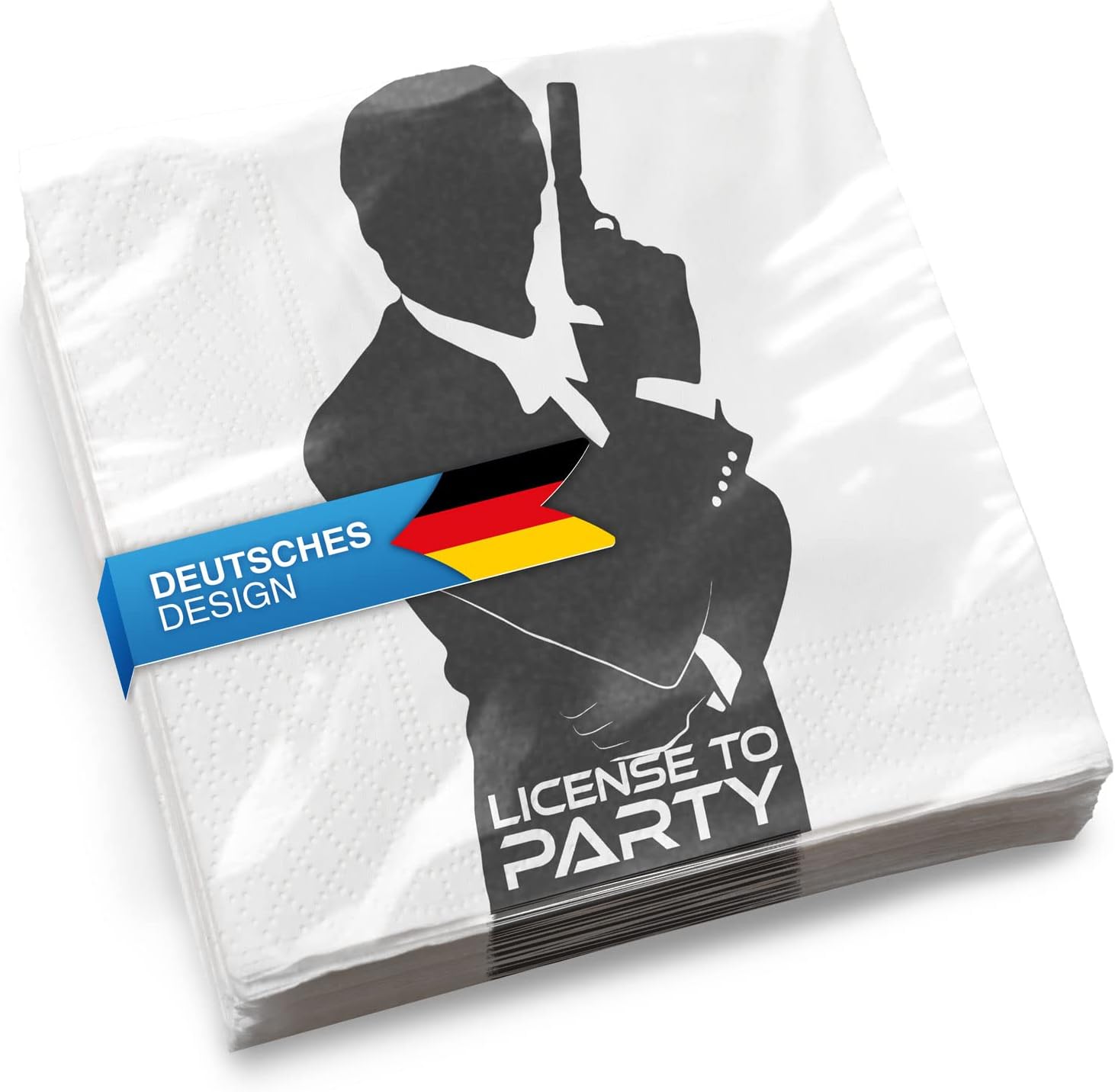 Geheim-Agent Papierservietten – 20 Stück 33x33 cm Party-Servietten