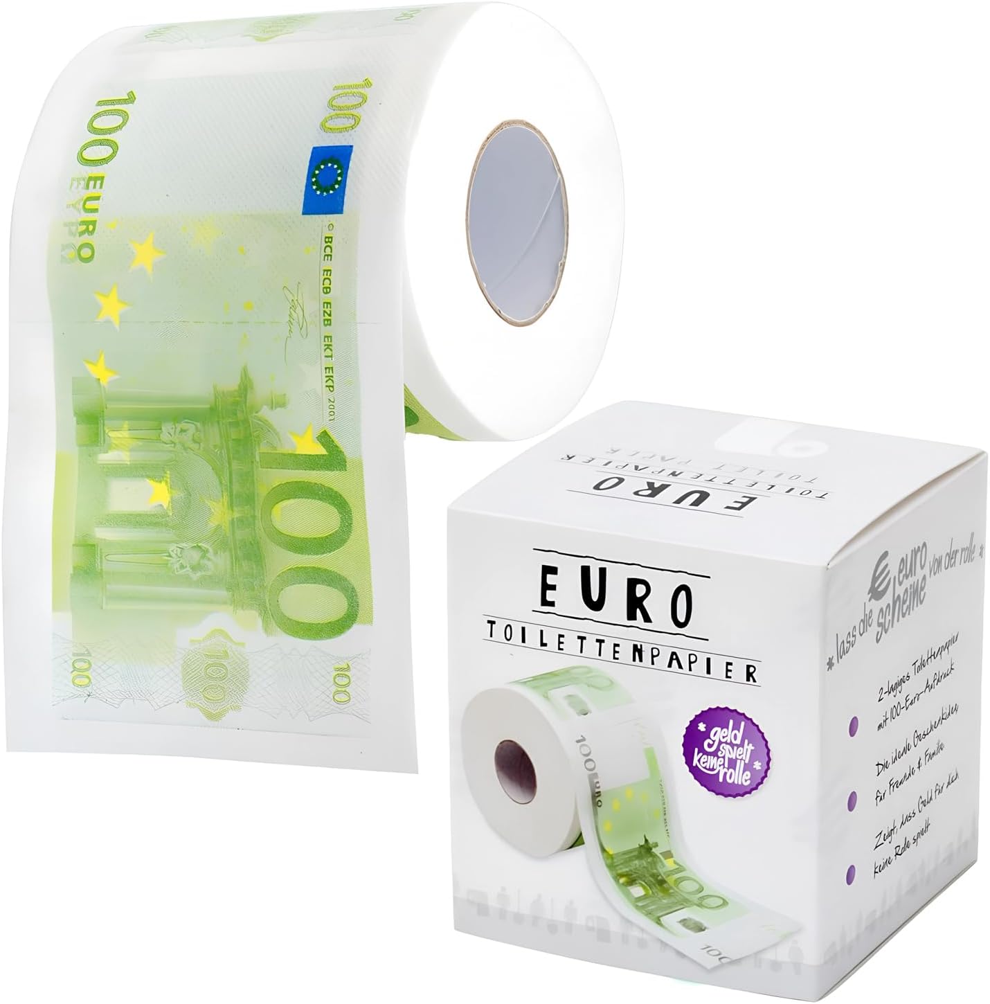 100€-Schein Toilettenpapier - Lustiges Geschenk & Scherzartikel