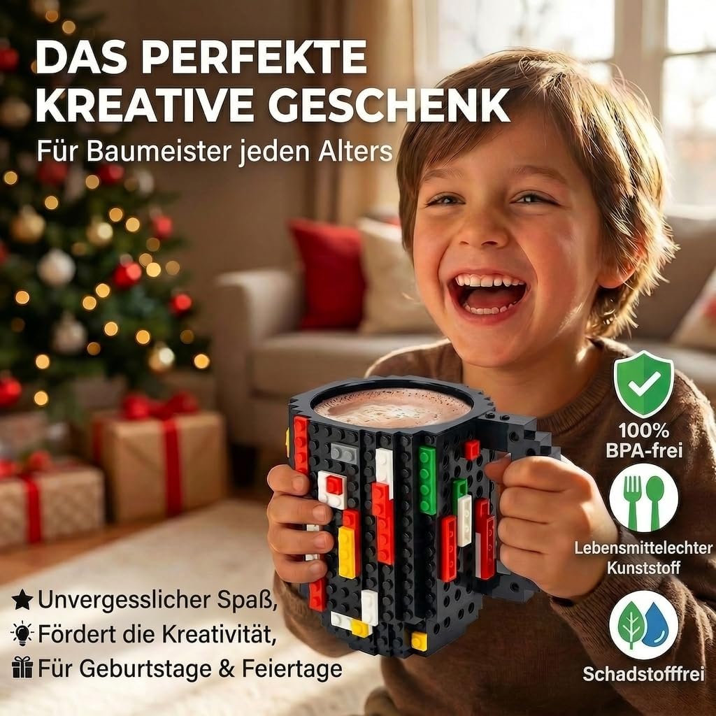 Brick Mug - Bausteine-Kaffeetasse 350ml - Kompatibler DIY Becher