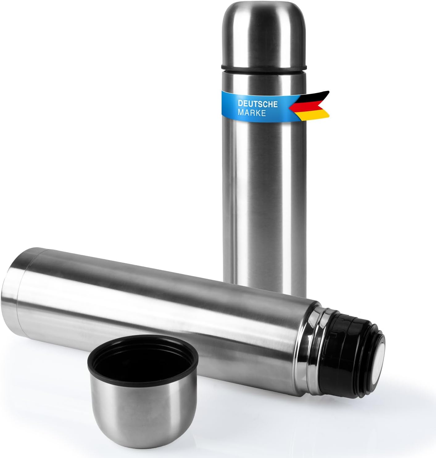 Edelstahl Thermoskanne 1L - Auslaufsichere Isolierflasche 12h heiß