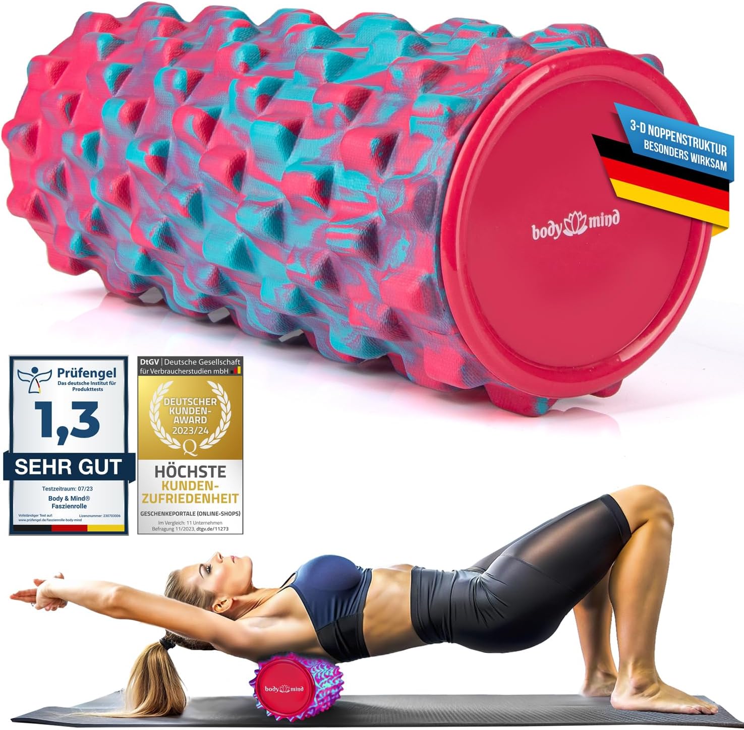 Body & Mind Faszienrolle – Massage-Rolle für Faszientraining