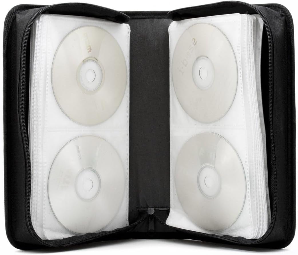 CD-Tasche für 40 CDs & DVDs - Robuster Disc-Organizer mit Reißverschluss