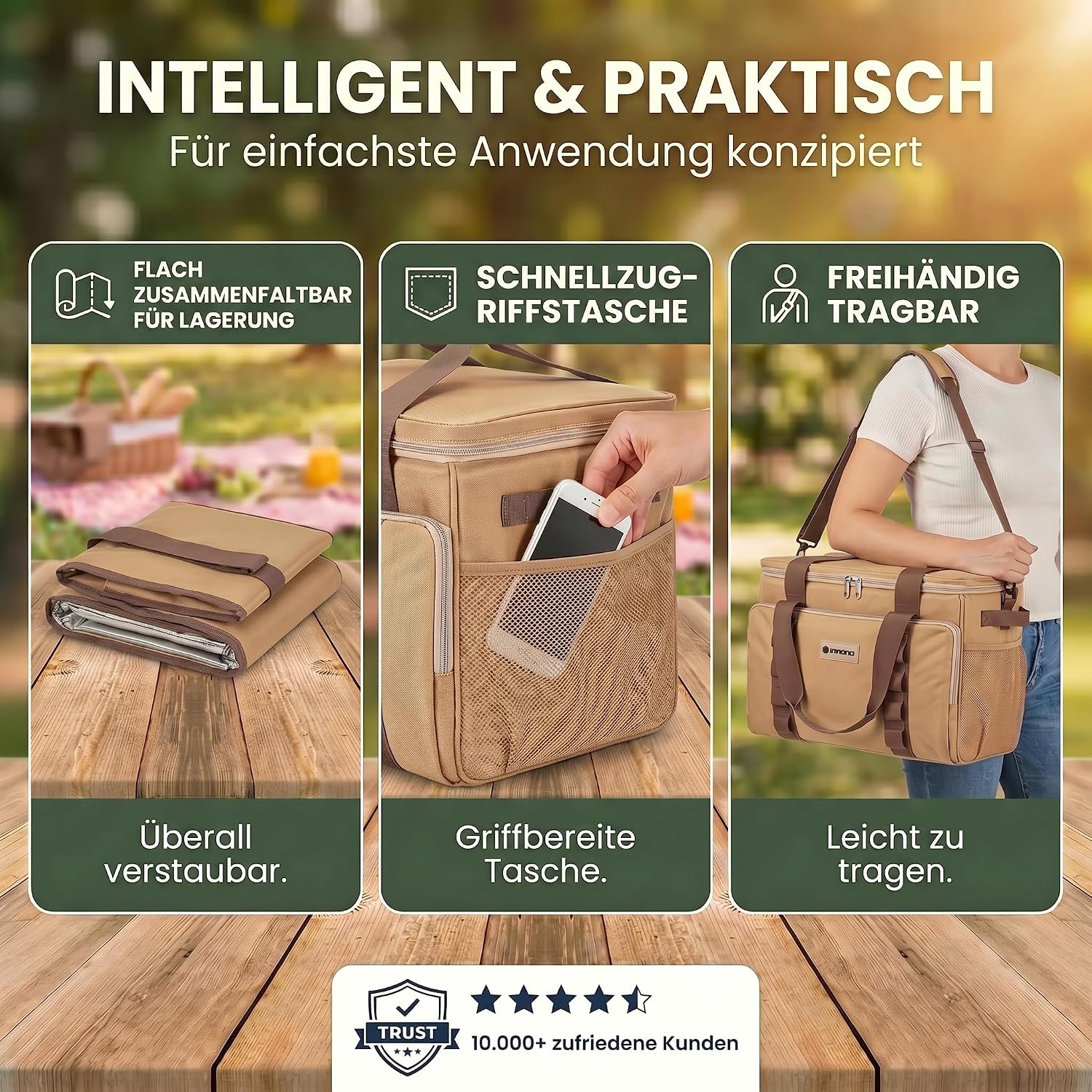 XXL Kühltasche 45L - Isolierte Thermotasche für Picknick & Camping