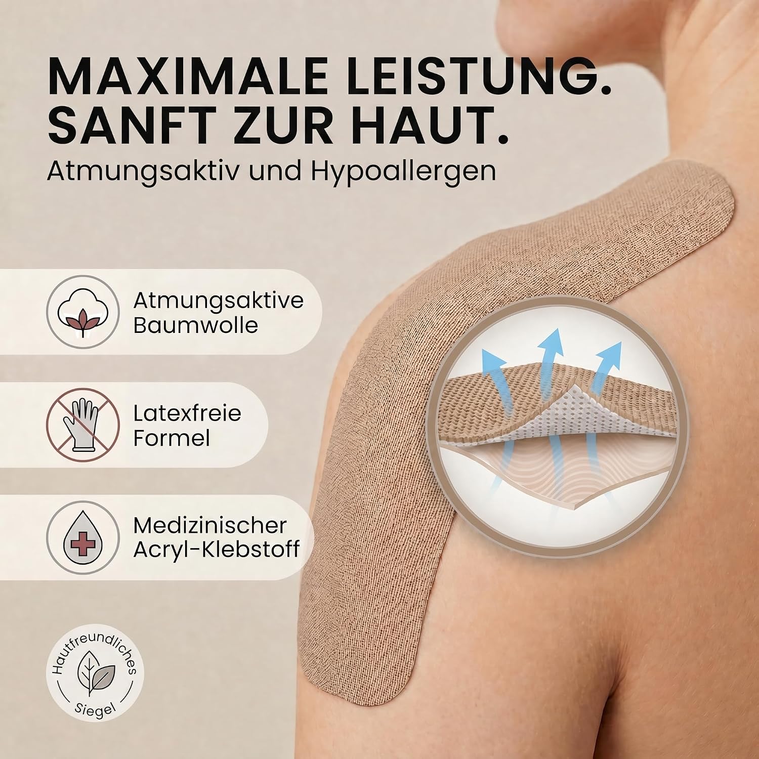 Kinesiologie-Tape 5cm x 5m – Elastisches Physio-Sporttape