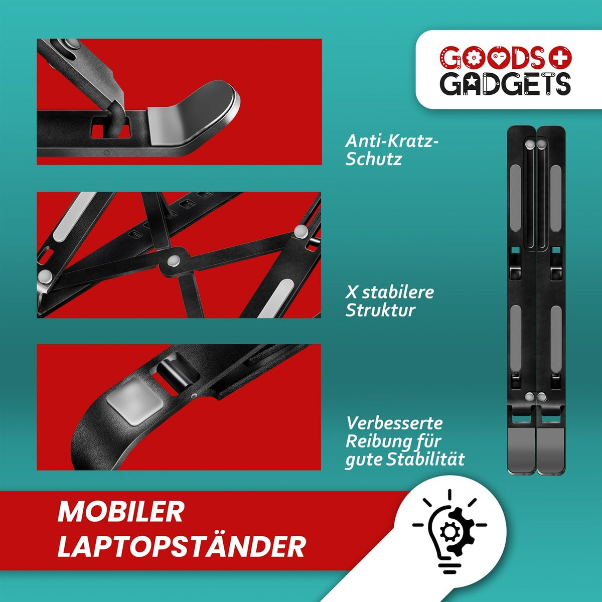 Ergonomische Laptophalterung – Faltbar & Höhenverstellbar