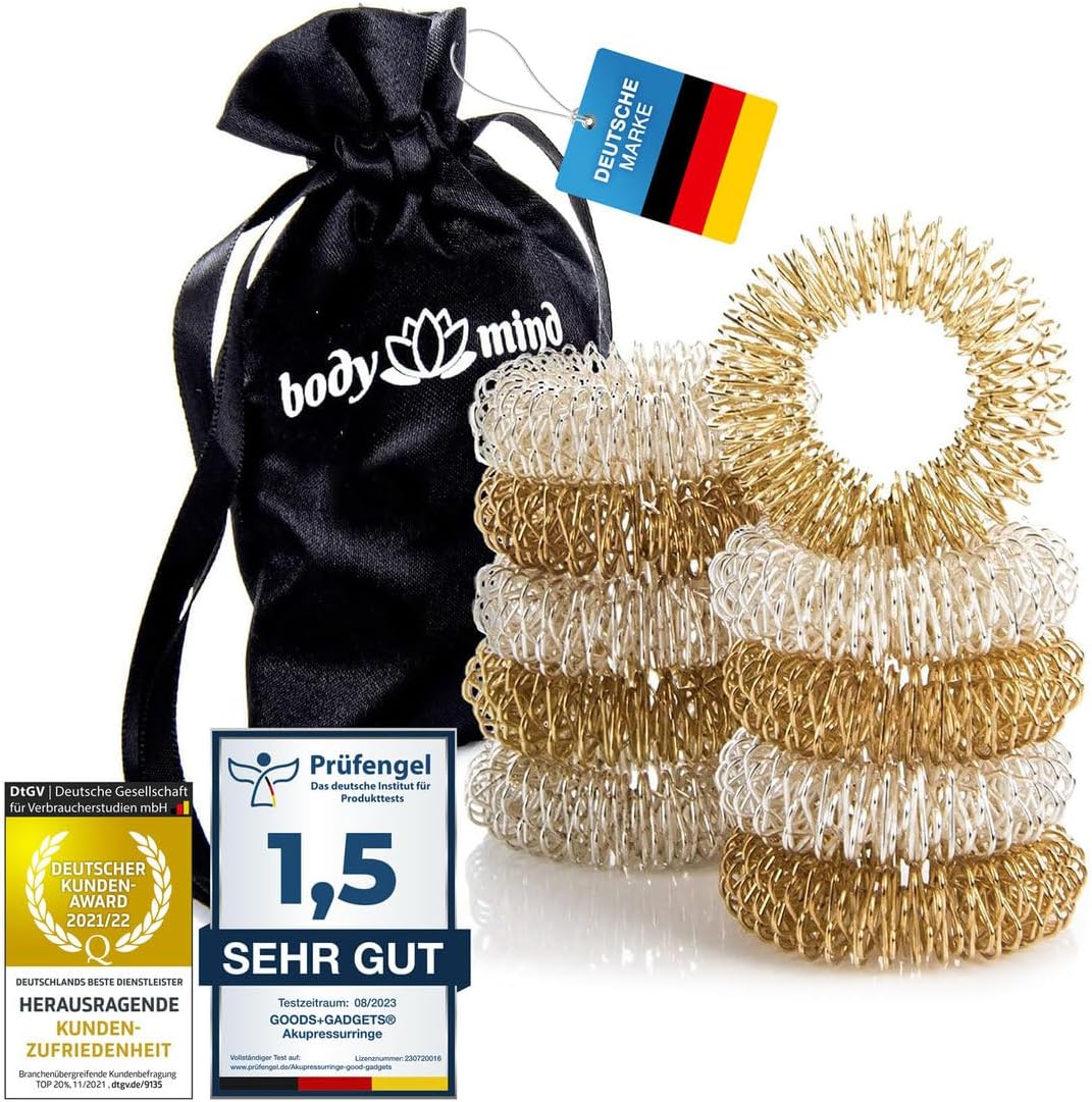 Yin Yang Massagering 2er-Set - Edelstahl Akupressur-Ringe