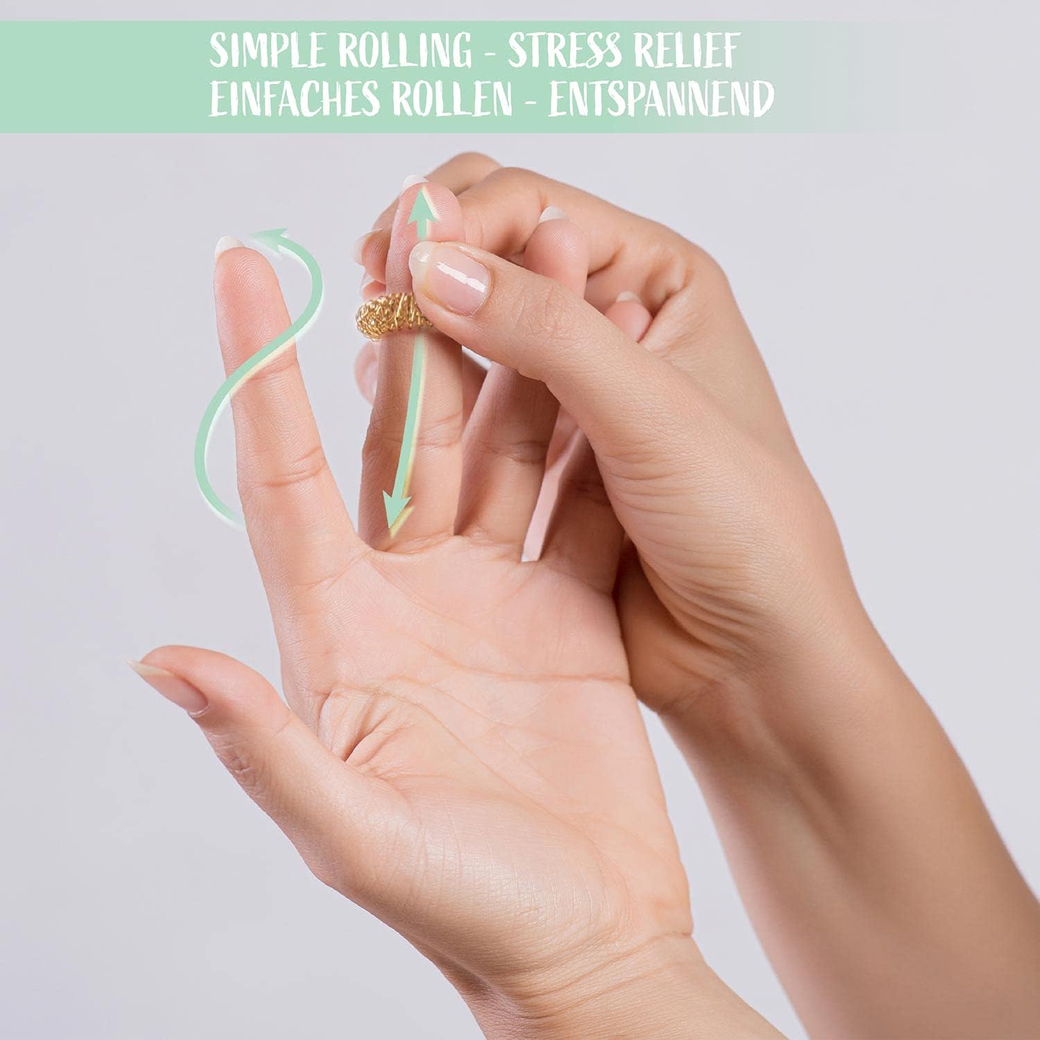 Yin Yang Massagering 2er-Set - Edelstahl Akupressur-Ringe