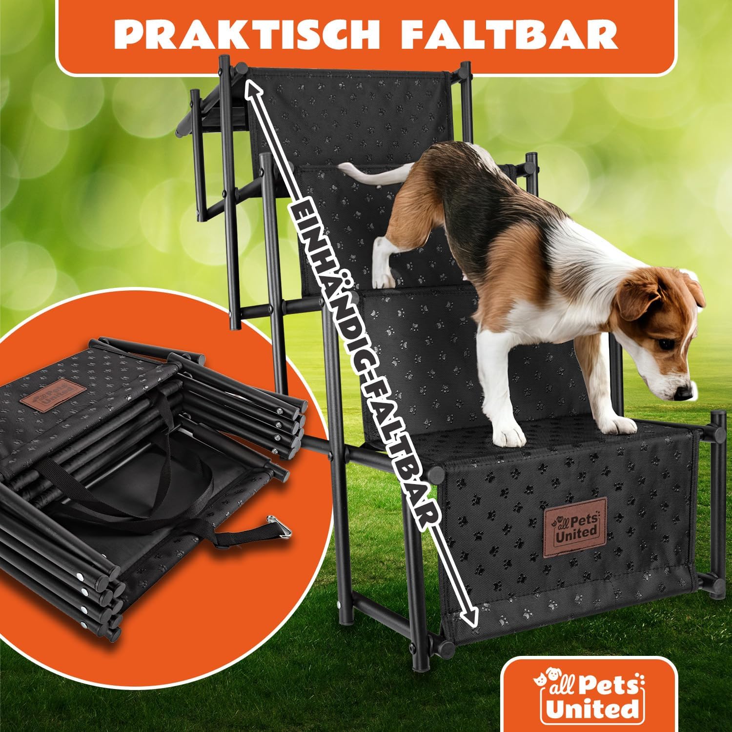 Faltbare Teleskop-Hundetreppe bis 70kg – Stabile Einstiegshilfe