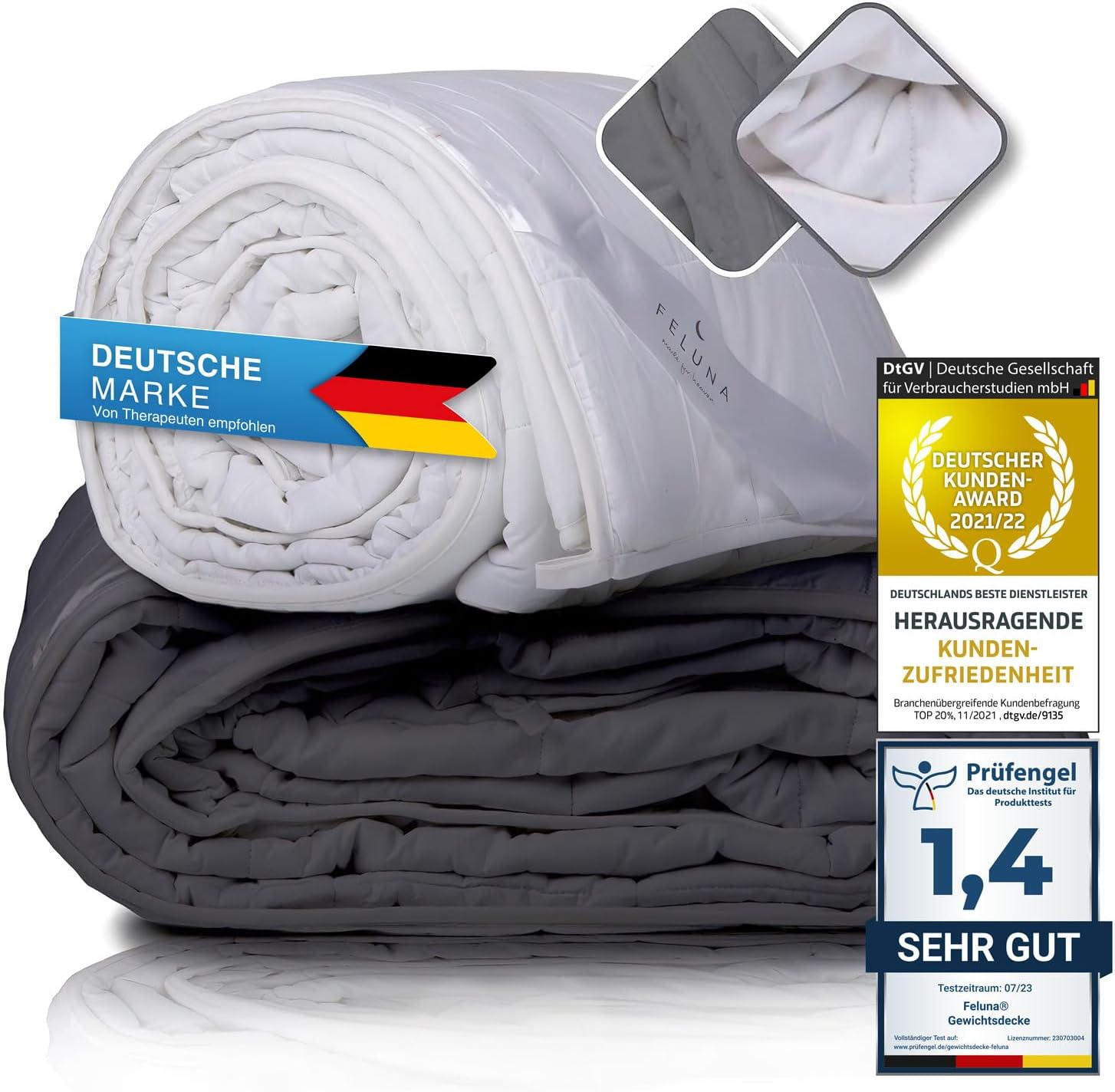 Schwerkraftdecke 8kg 200x155cm - Premium Therapiedecke für Entspannung