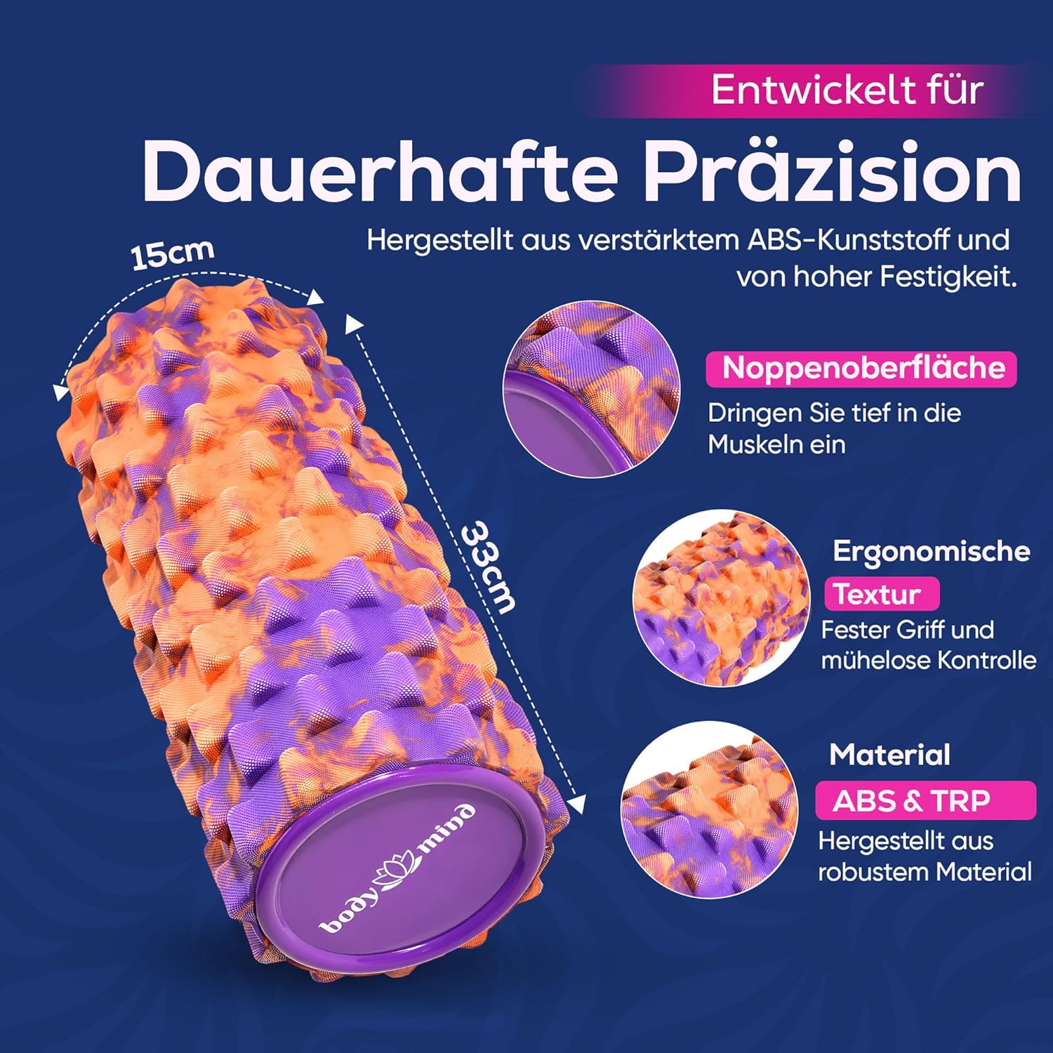 Body & Mind Faszienrolle – Massage-Rolle für Faszientraining