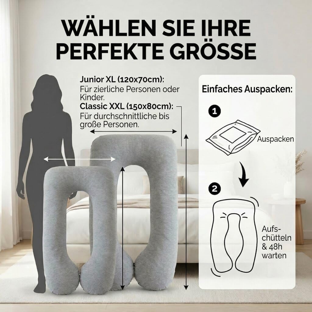 U-Form Schwangerschaftskissen & Seitenschläferkissen Stillkissen