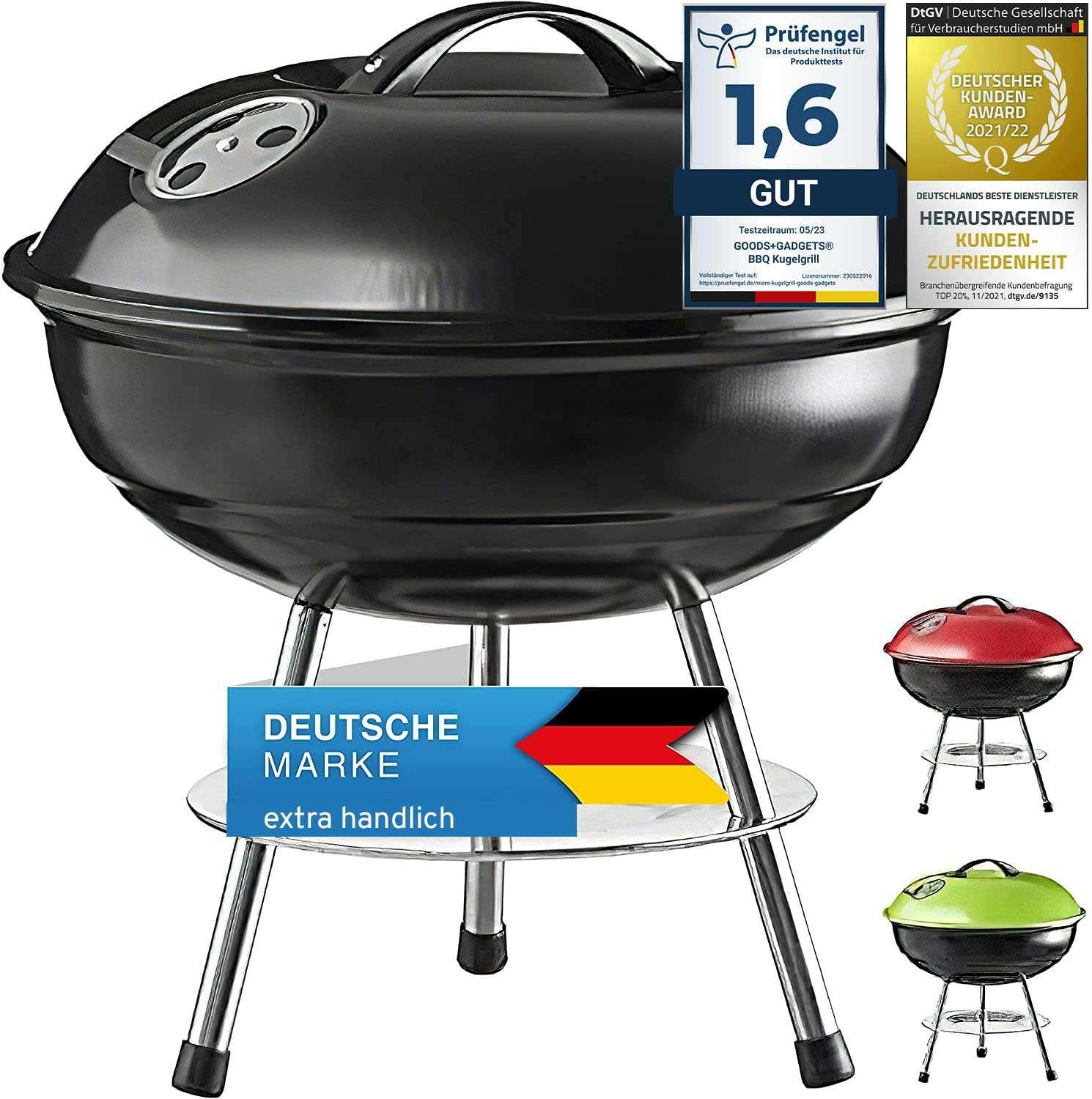 Micro BBQ Kugelgrill - Kompakter Holzkohle-Reisegrill für Camping