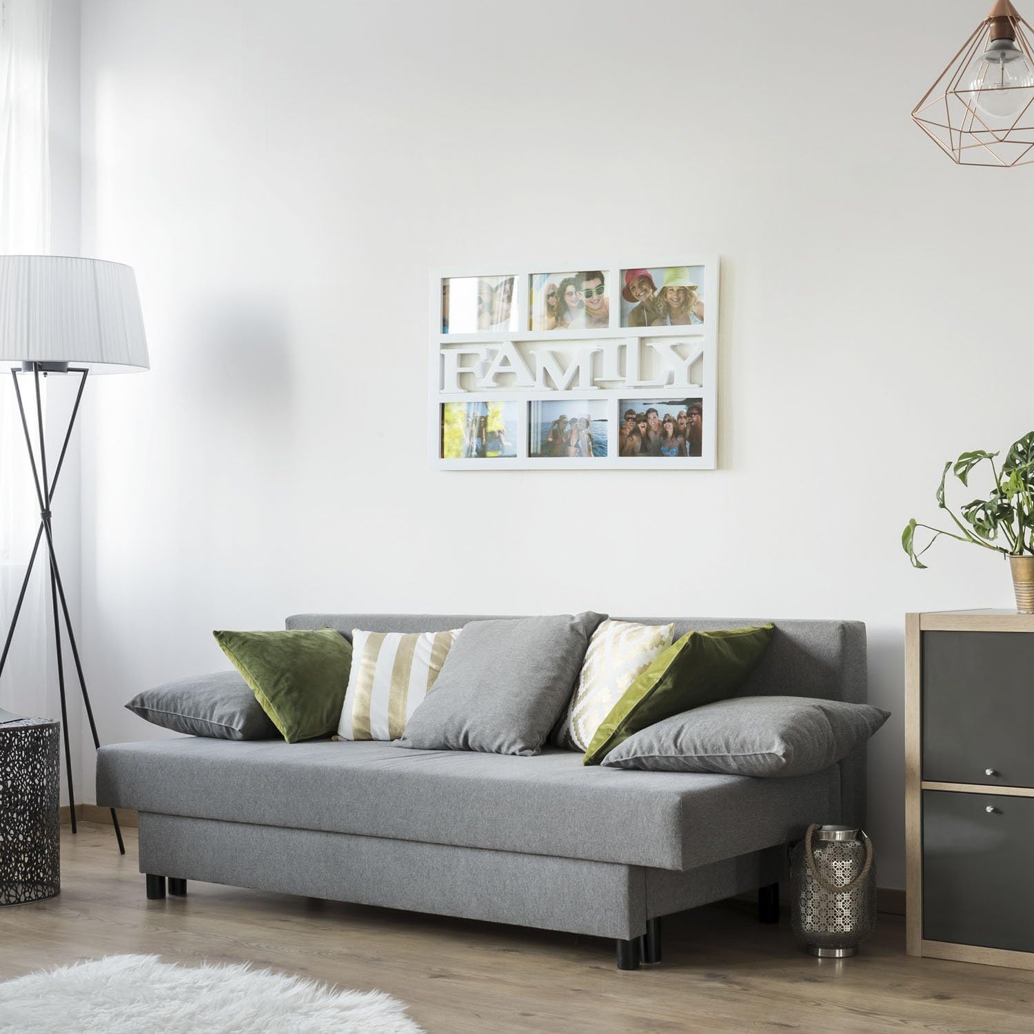 LOVE Bilderrahmen für 6 Fotos - Moderner Galerierahmen Weiß