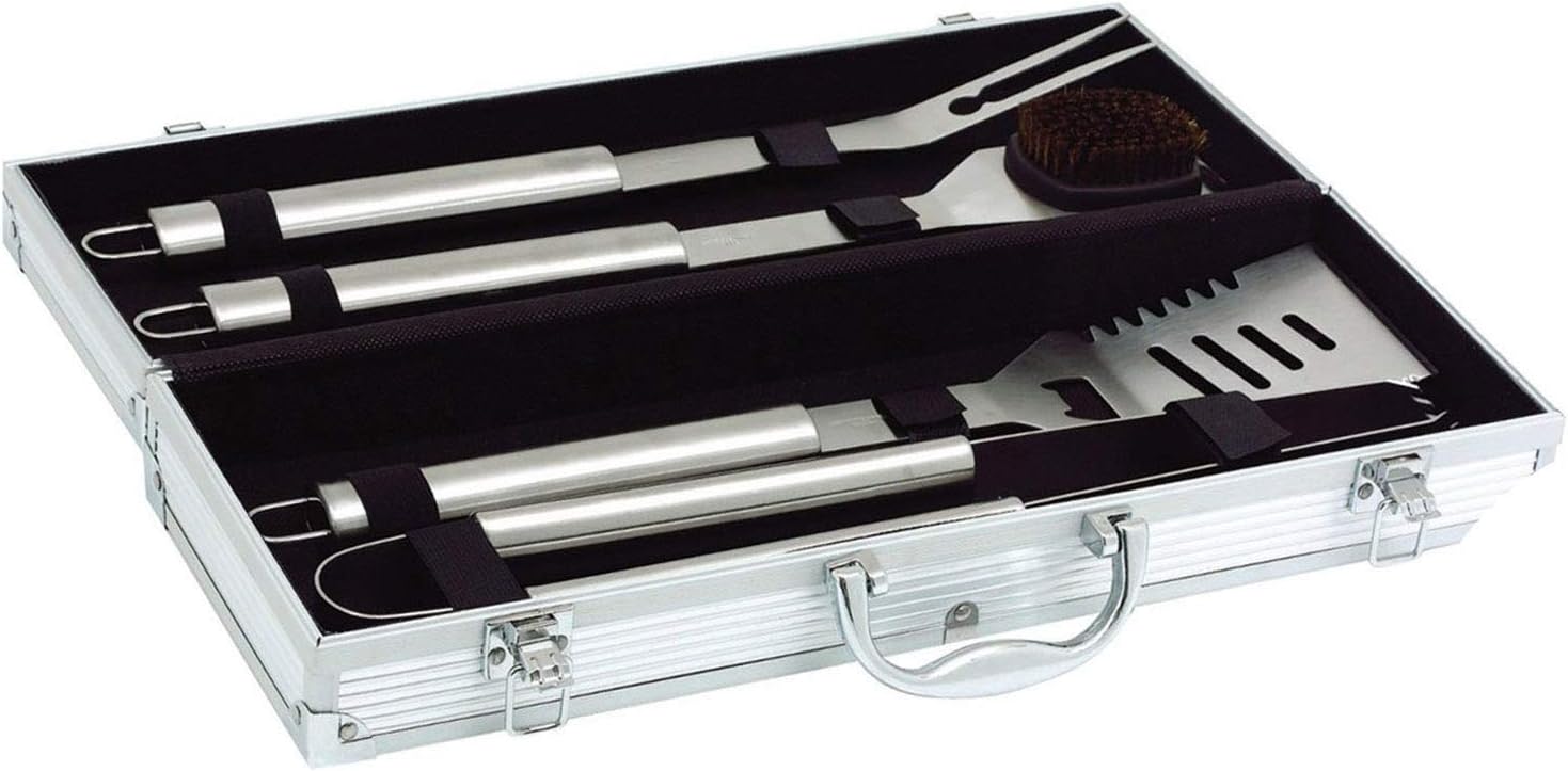 Dimono Grillbesteck-Set 5-teilig im edlen Aluminium-Koffer