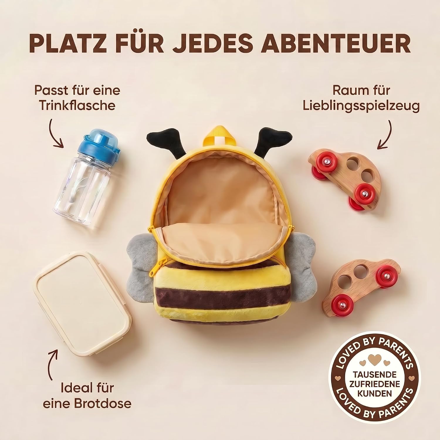 Tier-Kinderrucksack mit Sicherheitsleine für Kleinkinder
