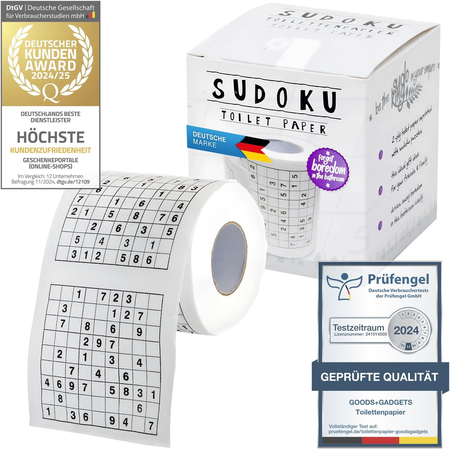 Sudoku-Klopapier - Witziges Rätsel-Toilettenpapier als Geschenkidee