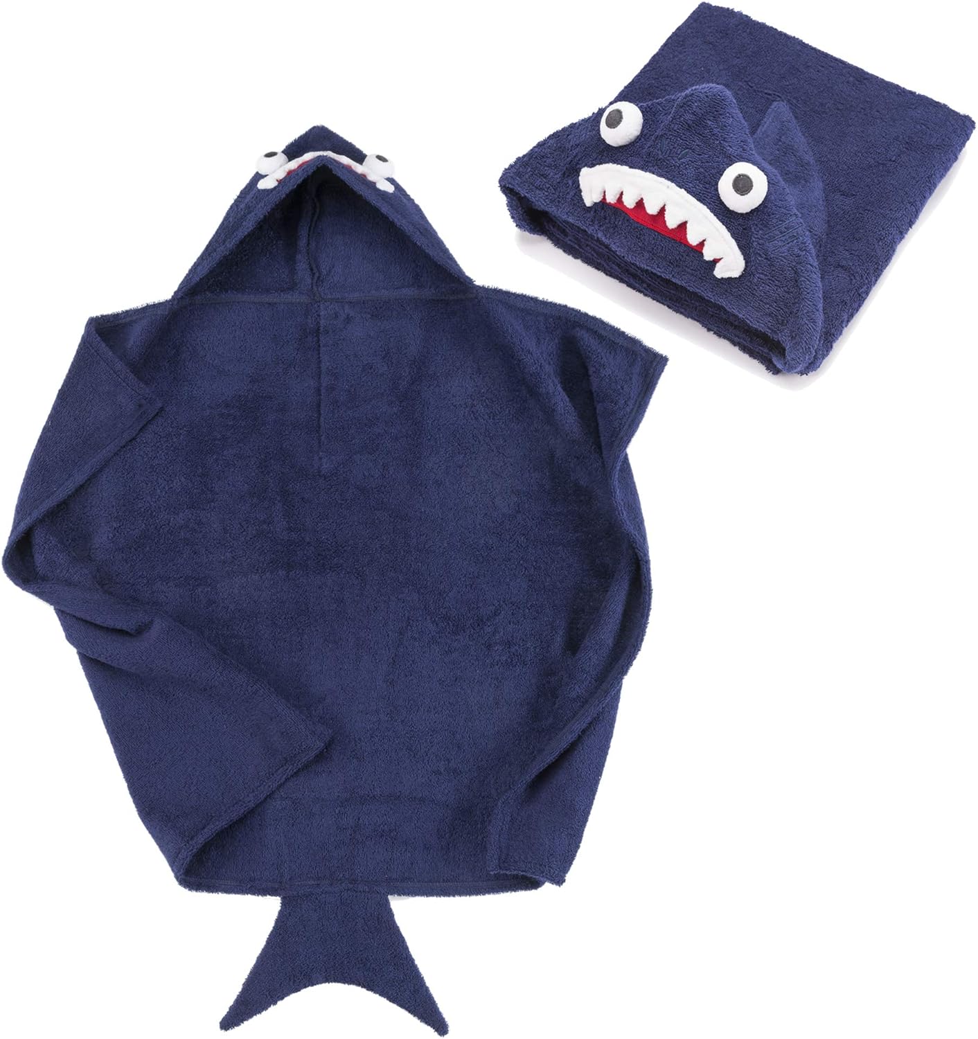 Baby Kapuzenhandtuch Haifisch - 100% Baumwolle Badetuch für Babys
