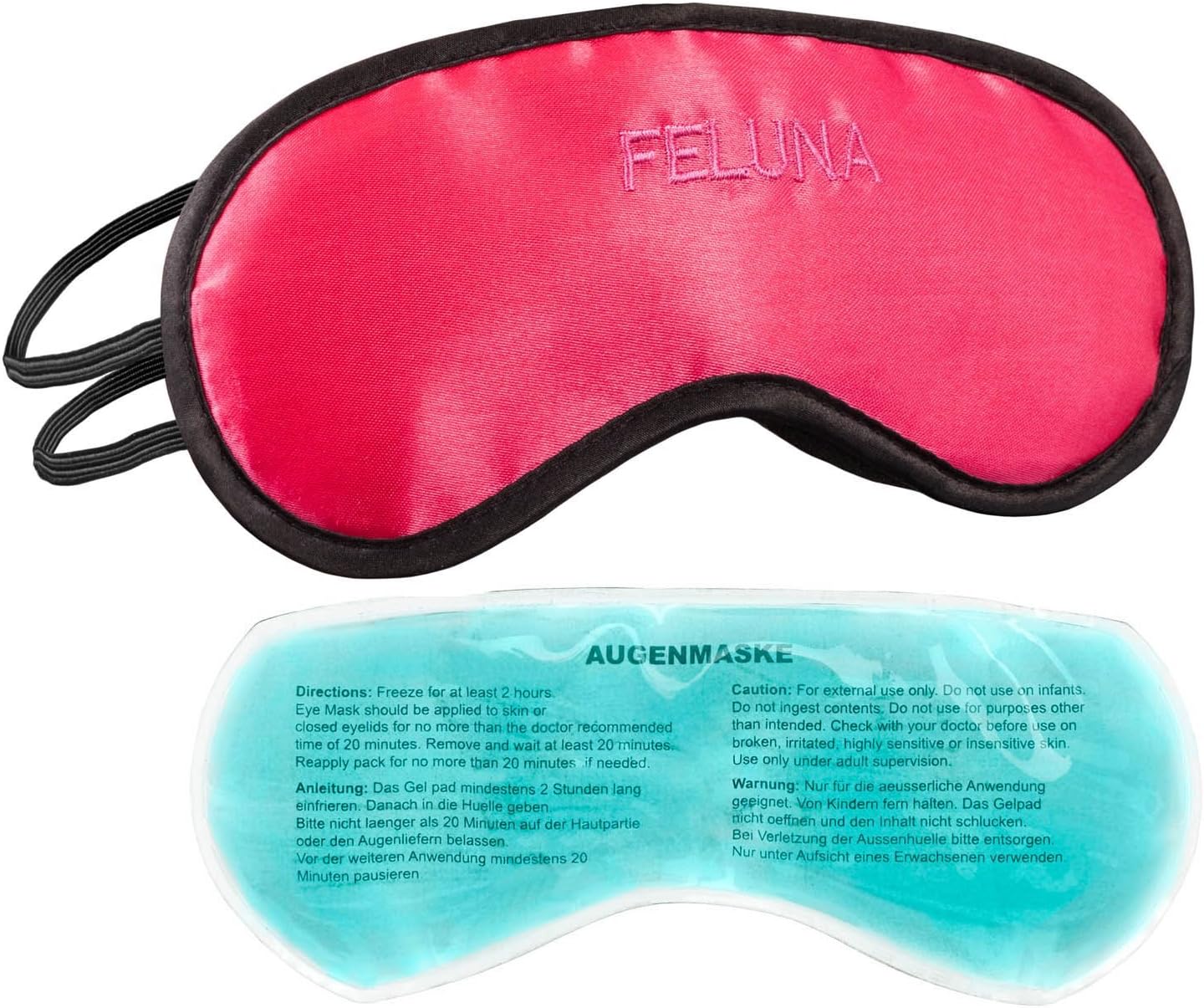 Feluna Schlafmaske mit Kühlpad – Premium Satin Augenmaske