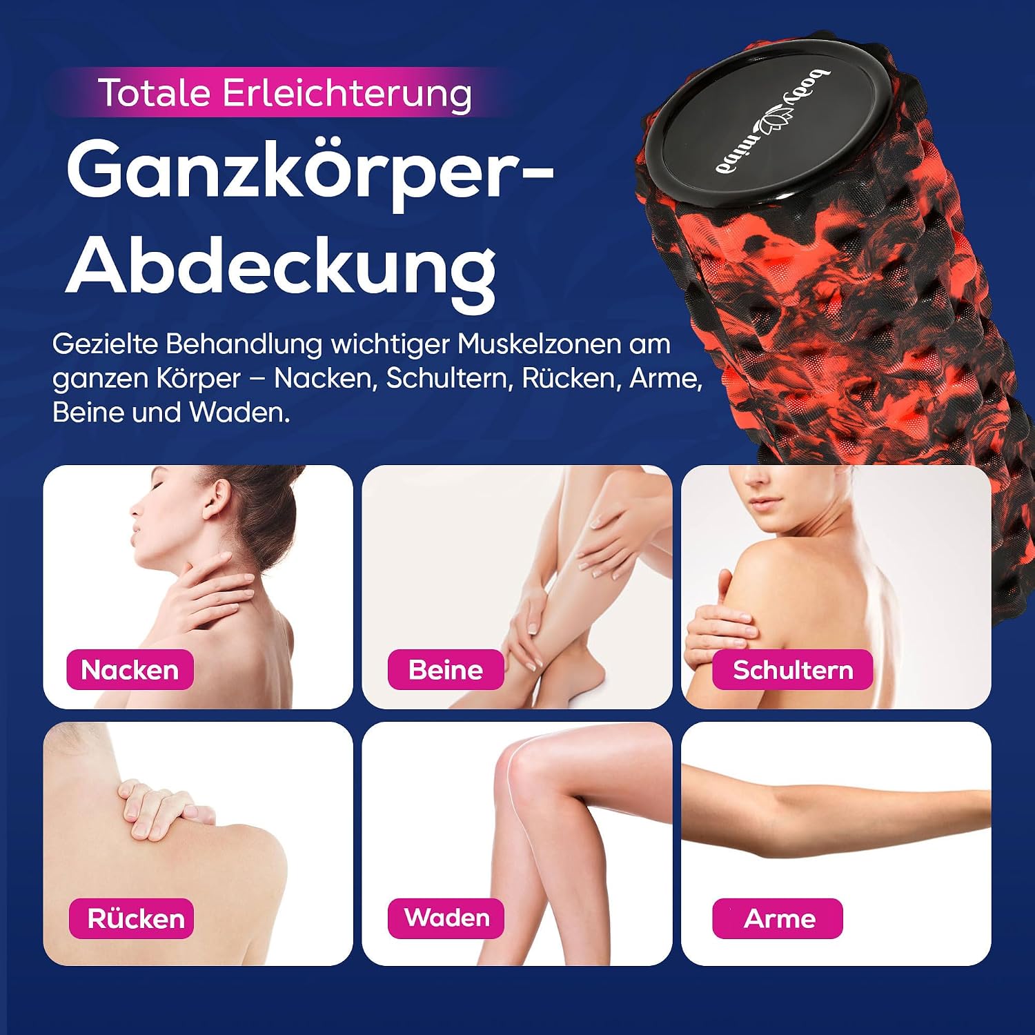 Body & Mind Faszienrolle – Massage-Rolle für Faszientraining