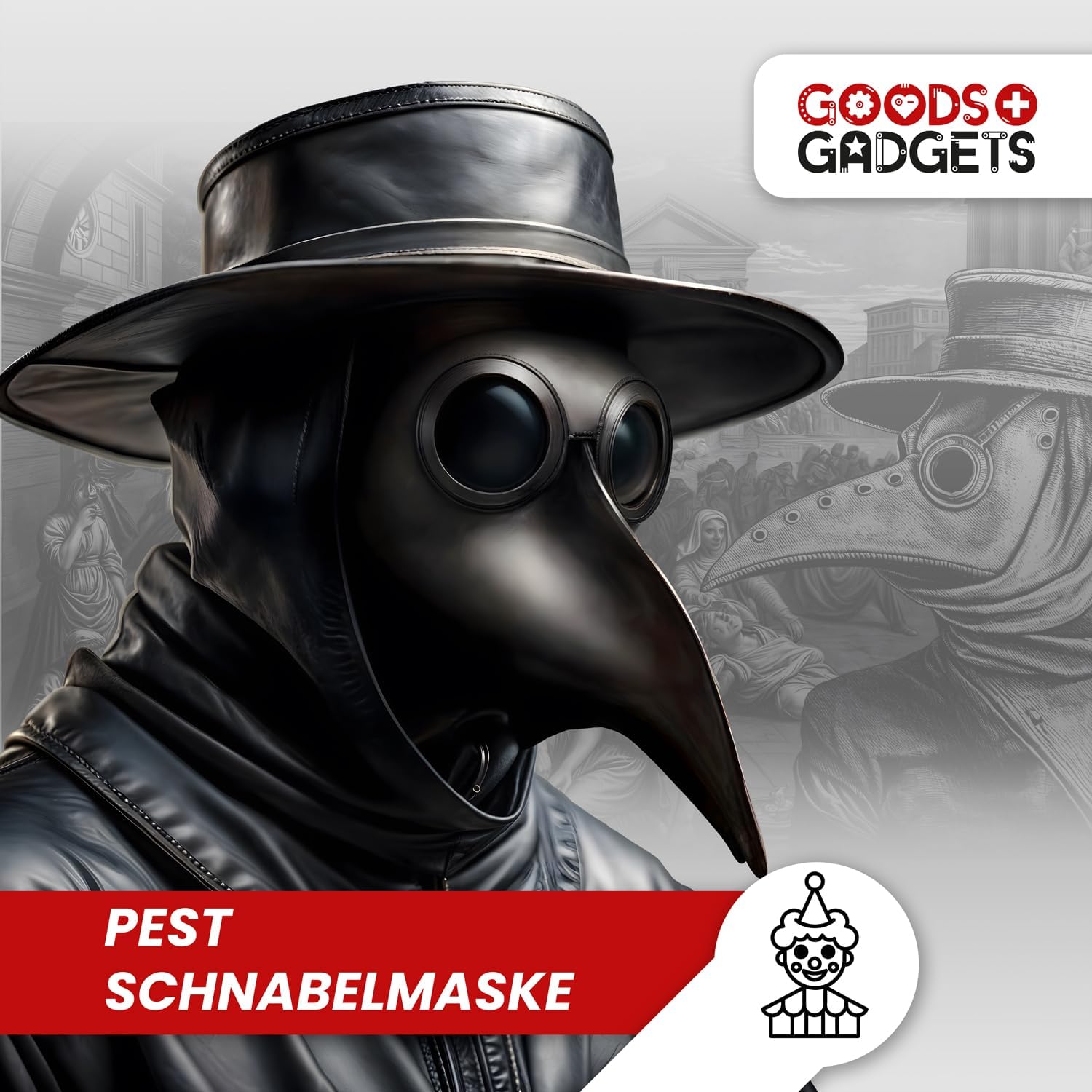 Pest Schnabelmaske Steampunk - Rabenmaske für Halloween & Kostüm