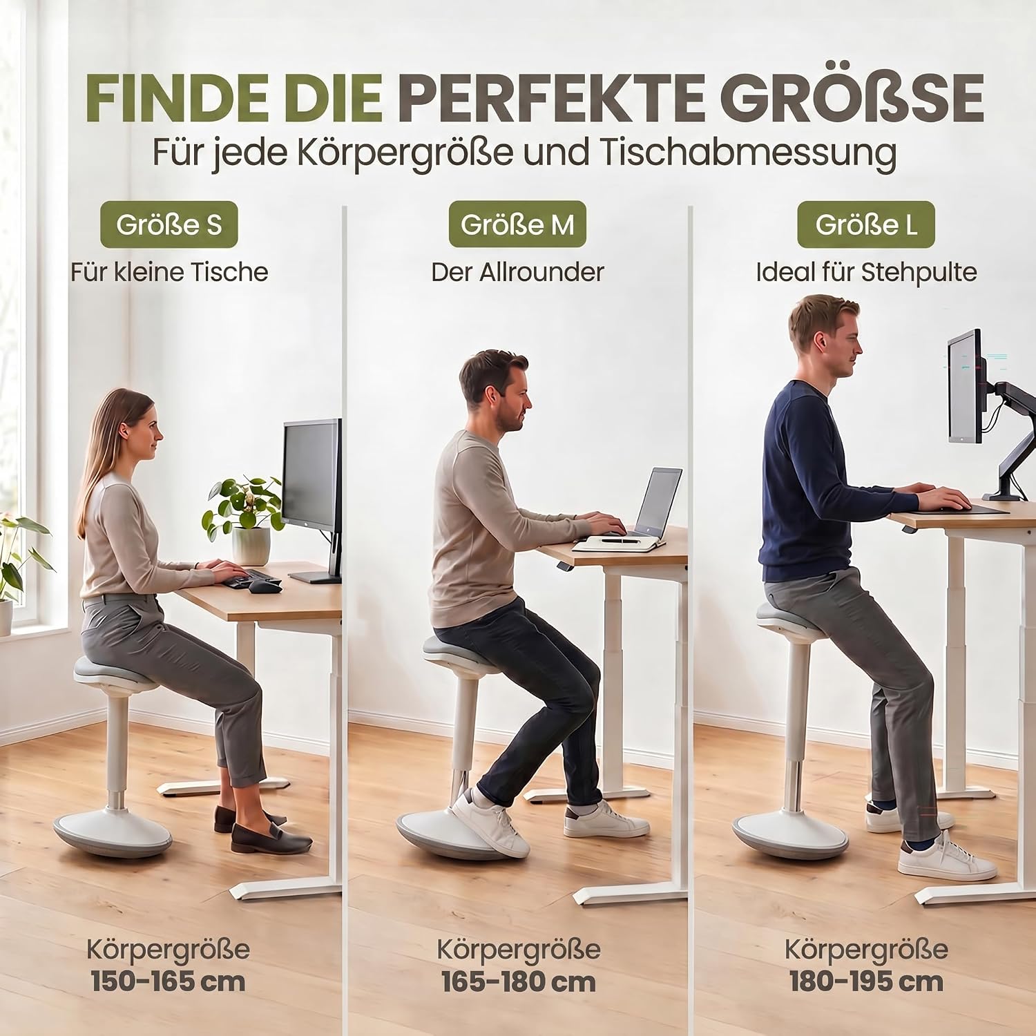 Ergonomischer Stehhocker 35-45cm - Höhenverstellbare Stehhilfe