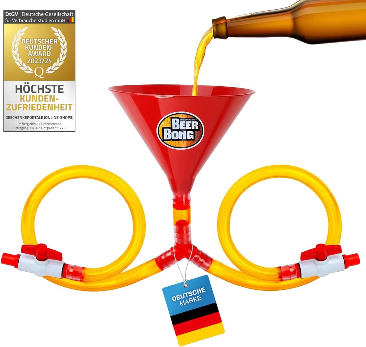 Bierbong Trichter - Party Bierstürzer mit Ventil & Schlauch