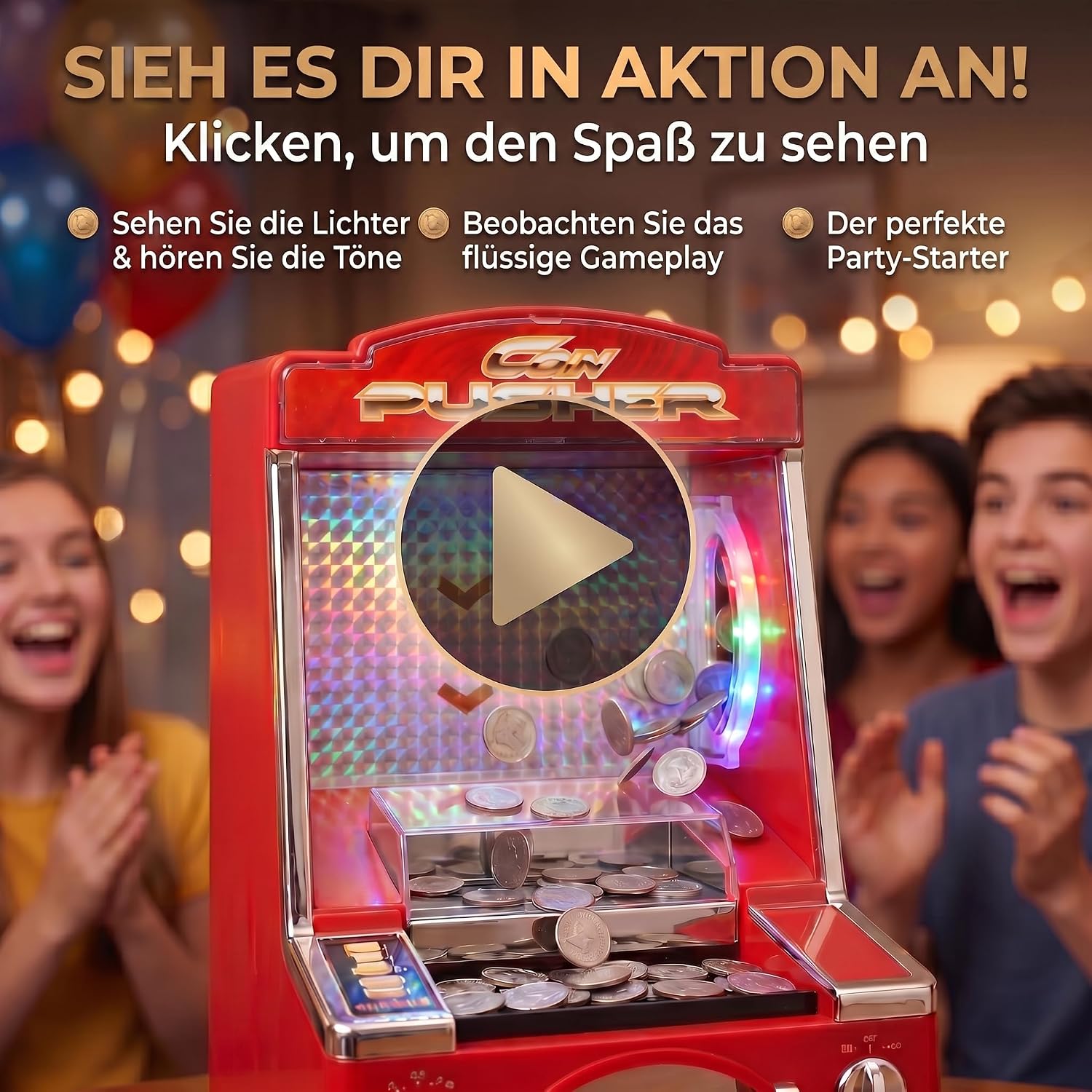 Mini Münzschieber - Elektrischer Coin Pusher Spielautomat