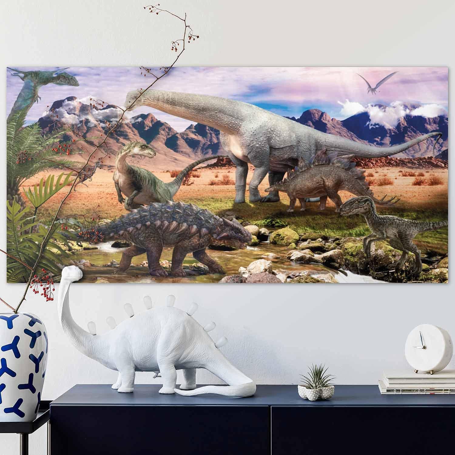 XXL Dinosaurier Poster 90x45cm - Premium Dino Wandbild für Kinder