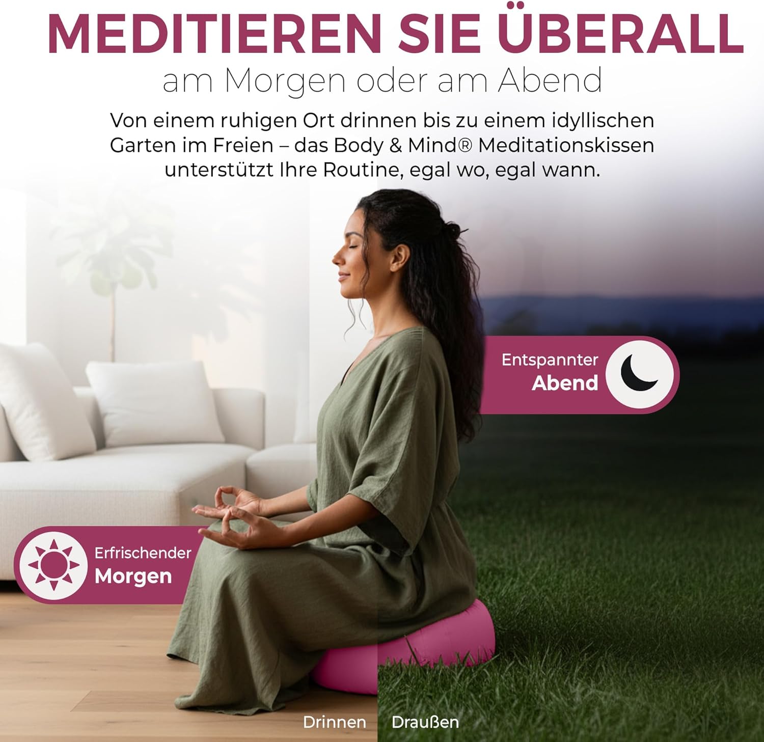 Yoga Meditationskissen - Ergonomisches Bodenkissen zur Entspannung