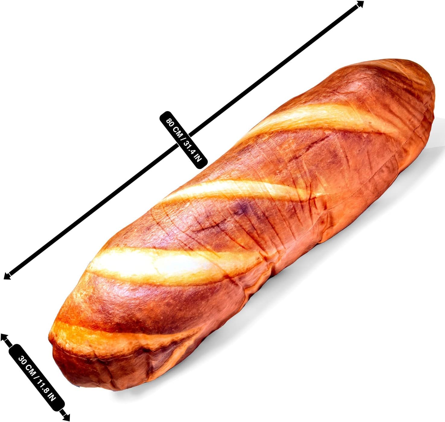 80 cm Baguette Kuschelkissen - Realistisches 3D-Plüsch-Brotkissen