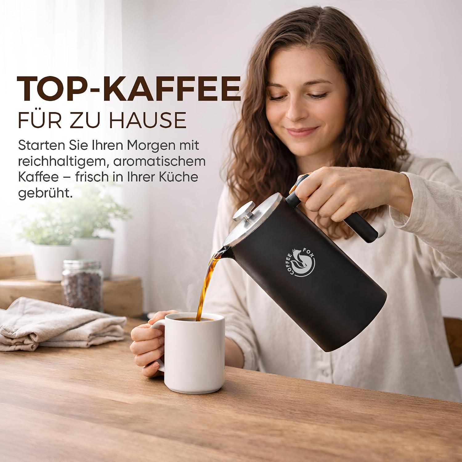 Edelstahl French Press 350ml - Bruchfeste Kaffeebereiter Kanne