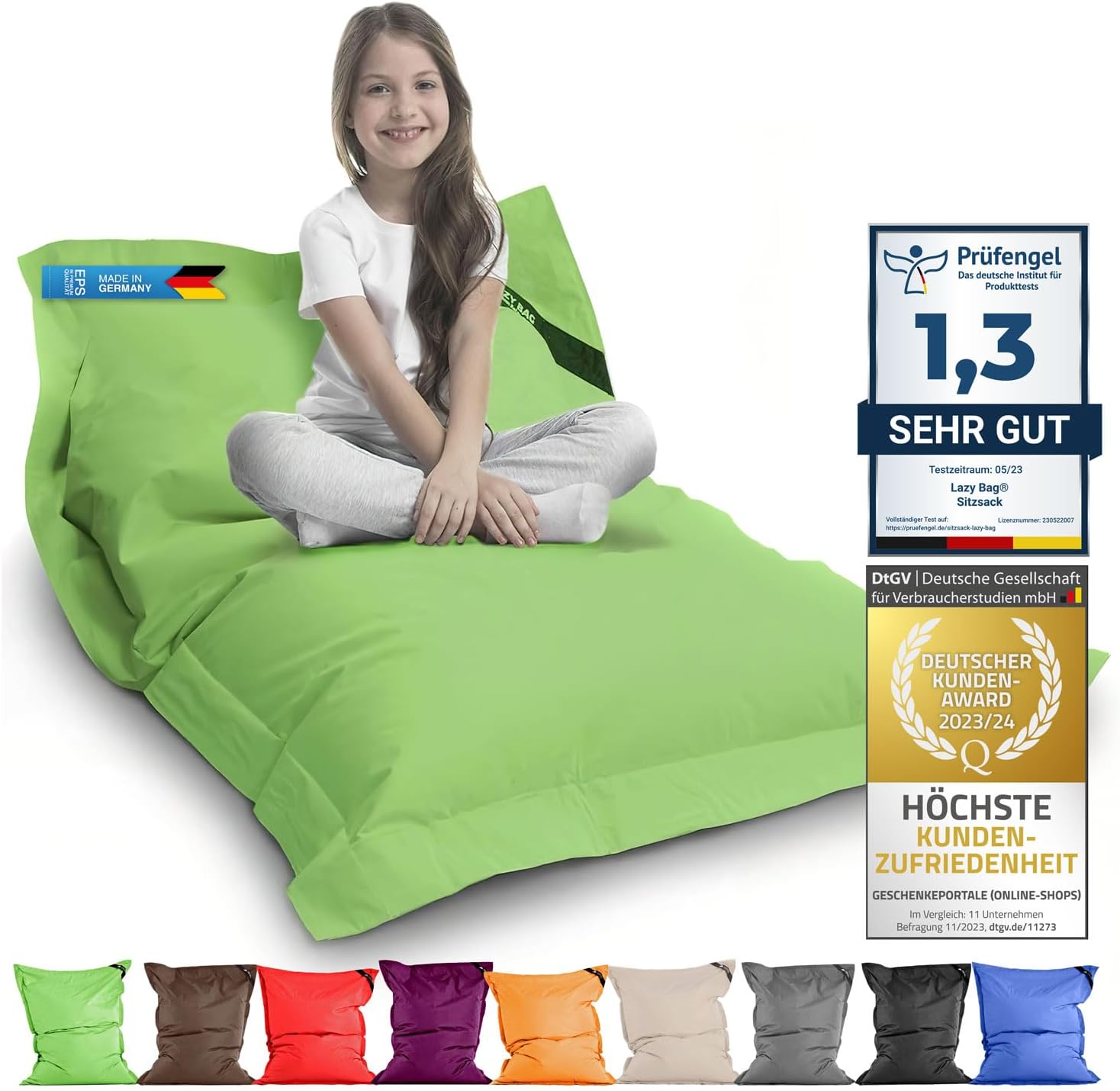 LazyBag Outdoor Sitzsack Junior – Wasserfestes Sitzkissen für Kinder
