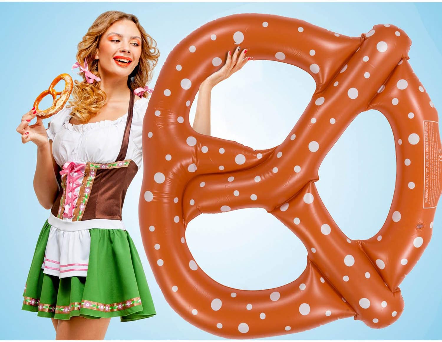 Aufblasbare Brezel XXL Schwimmring - 140 cm Badeinsel für den Pool
