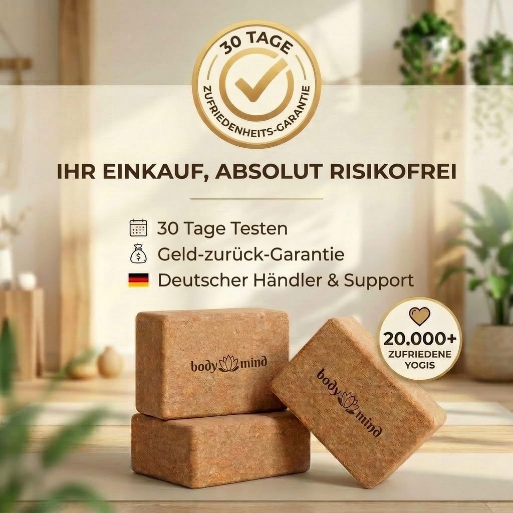 Yoga-Block aus Kork 2er-Set - Rutschfest & Stabil für Ihr Yoga