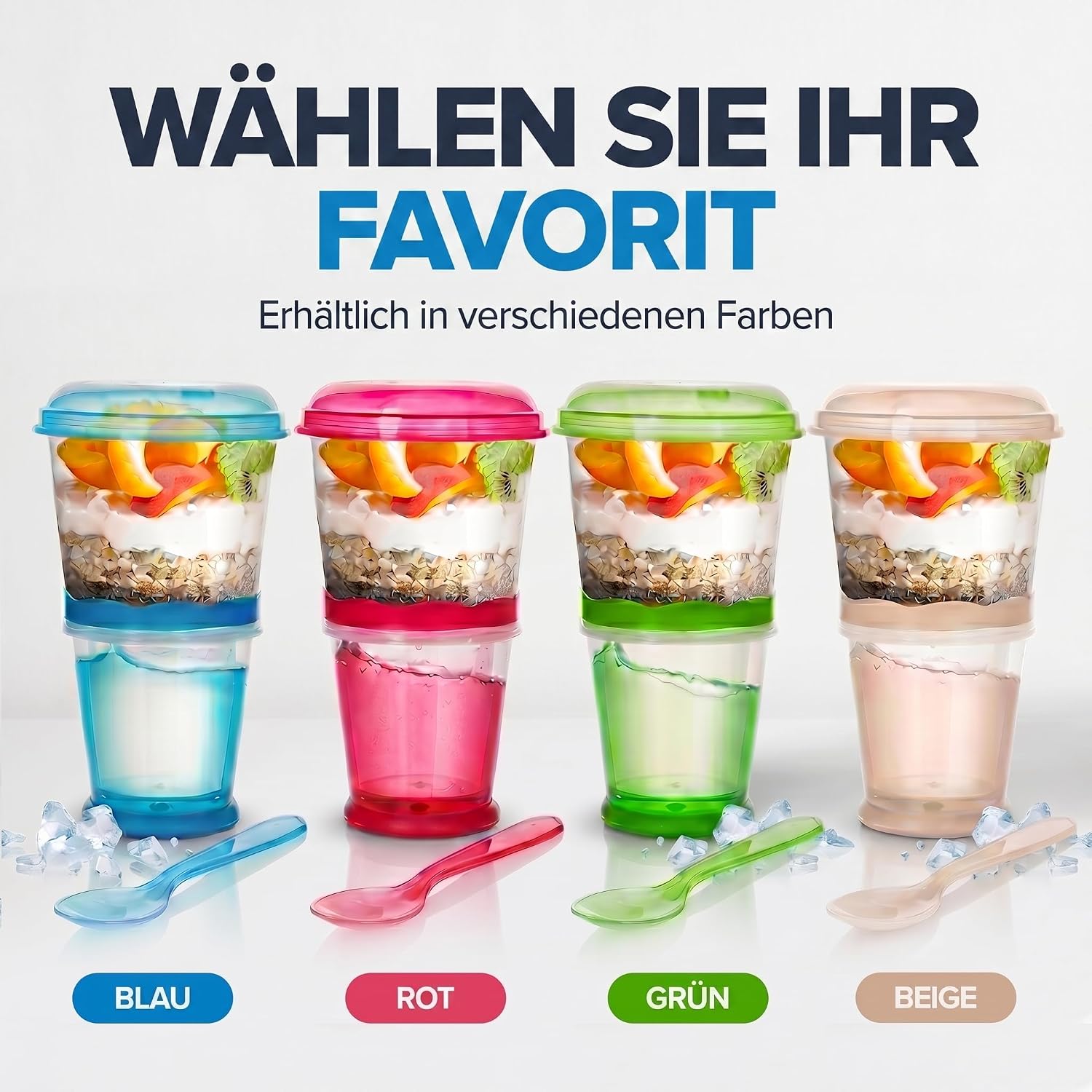 Müsli-to-Go Becher mit Löffel - Dein auslaufsicherer Snack-Begleiter