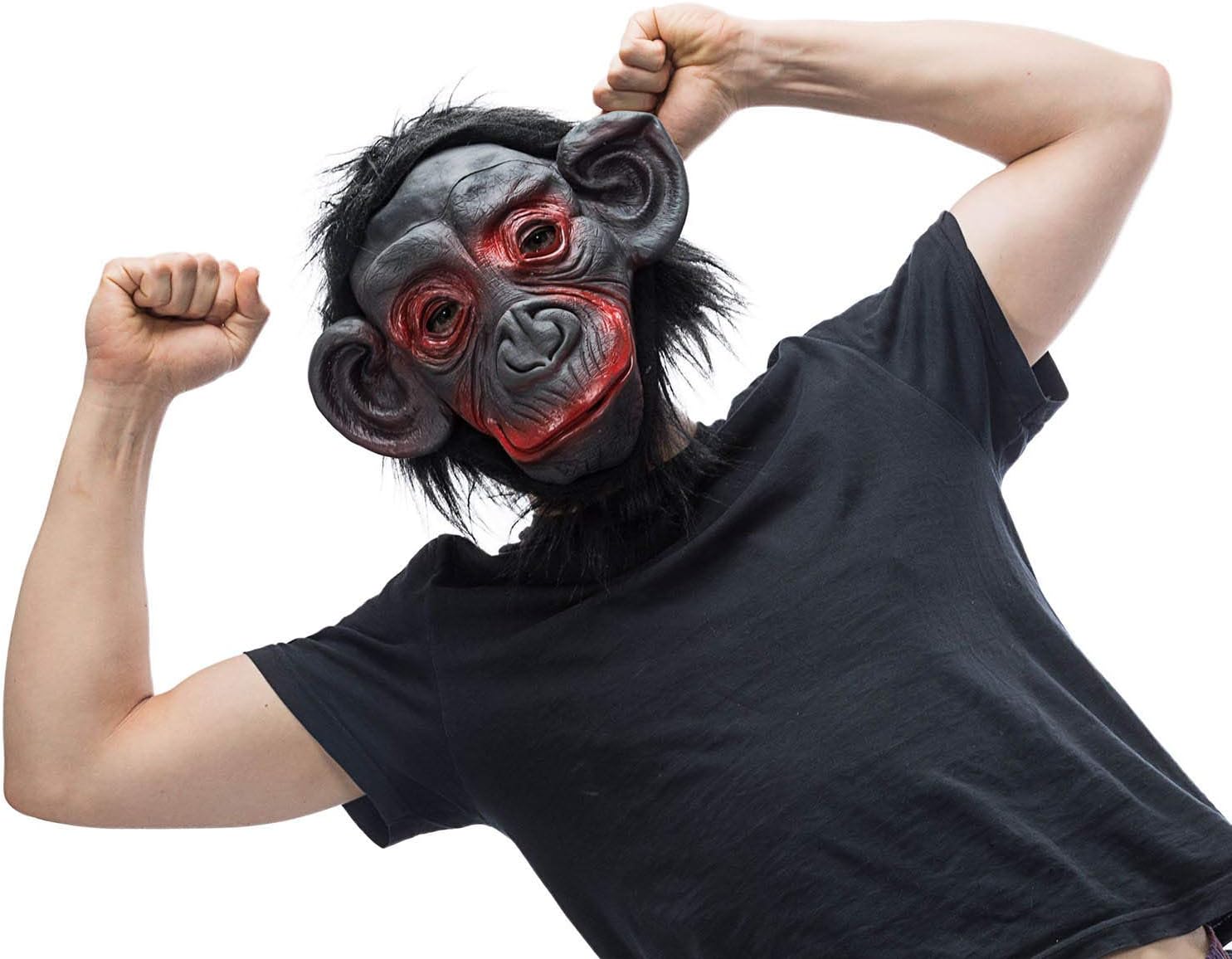 Realistische Gorillamaske mit Fell - Perfekt für Halloween & Kostüm