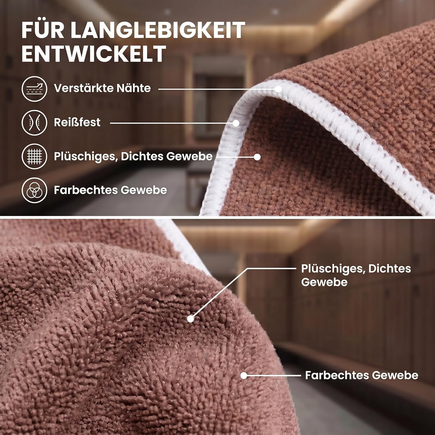 Mikrofaser Reisehandtuch Braun 80x40 cm - Schnelltrocknend & Kompakt