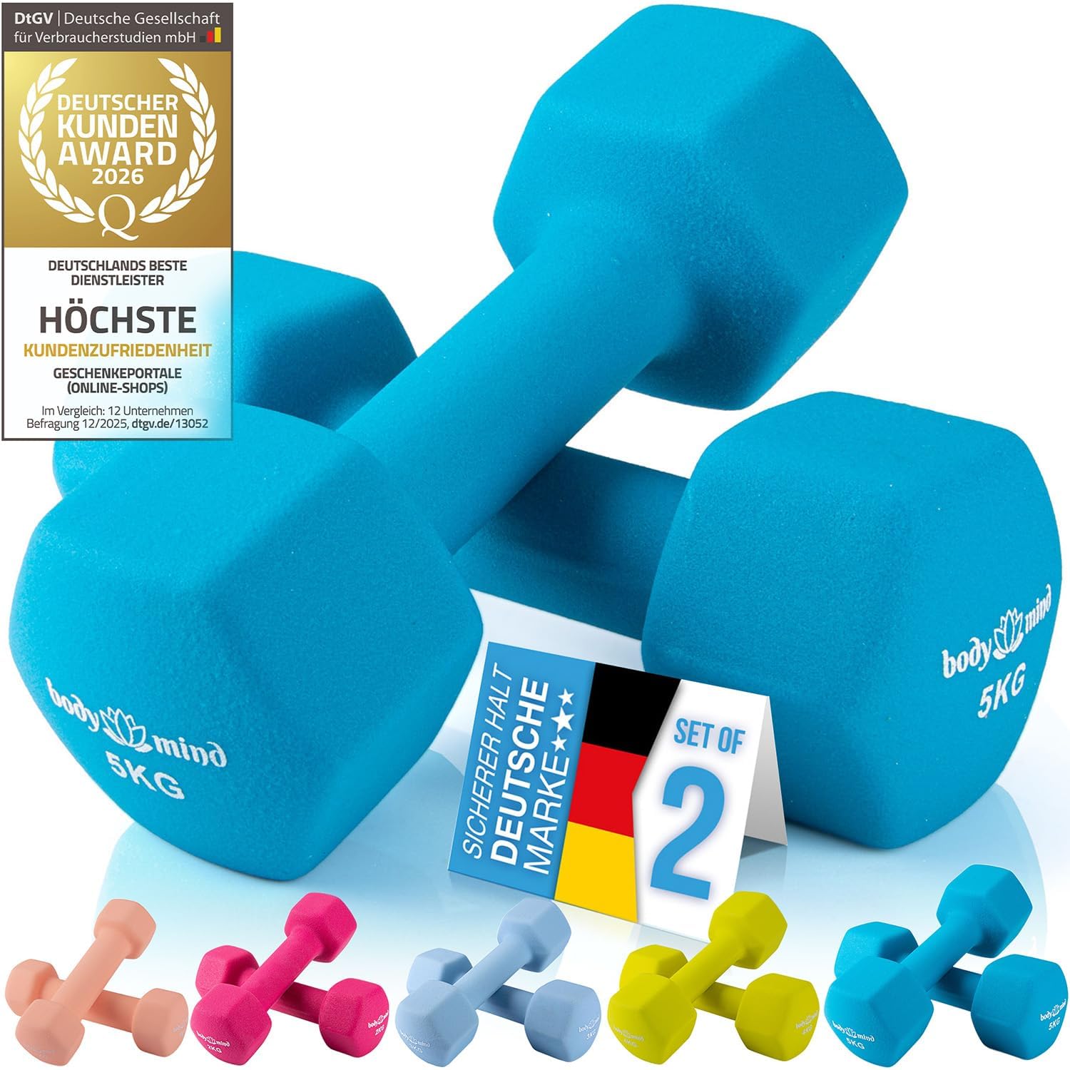 Neopren Hanteln 2er Set – Rutschfeste Hex-Gymnastikhanteln